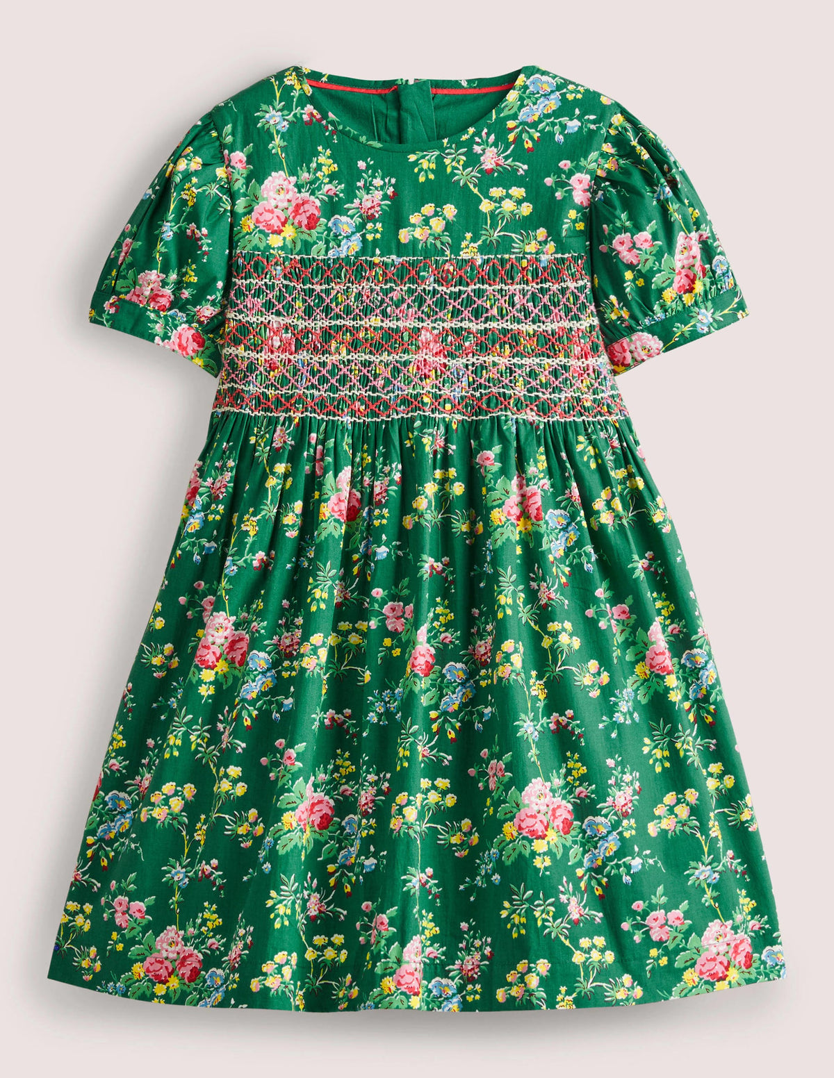 Smocked Dress-Shady Glade Green Floral - Image 1