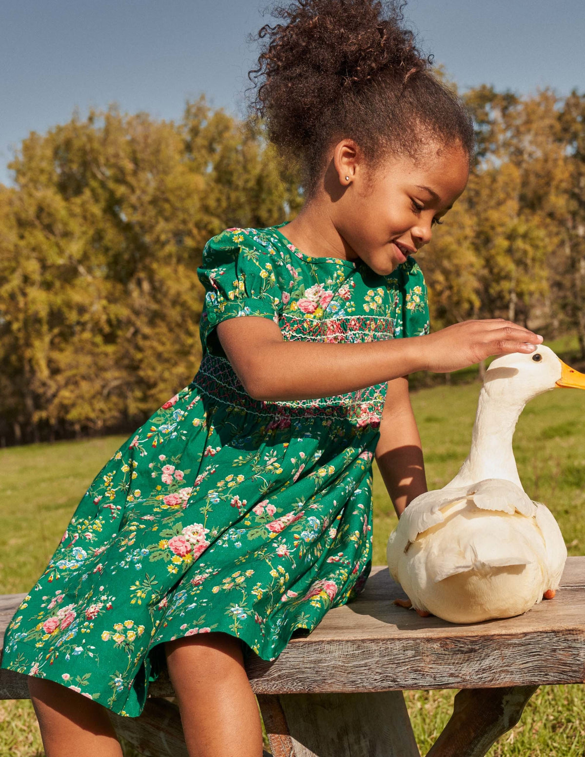 Smocked Dress-Shady Glade Green Floral-7