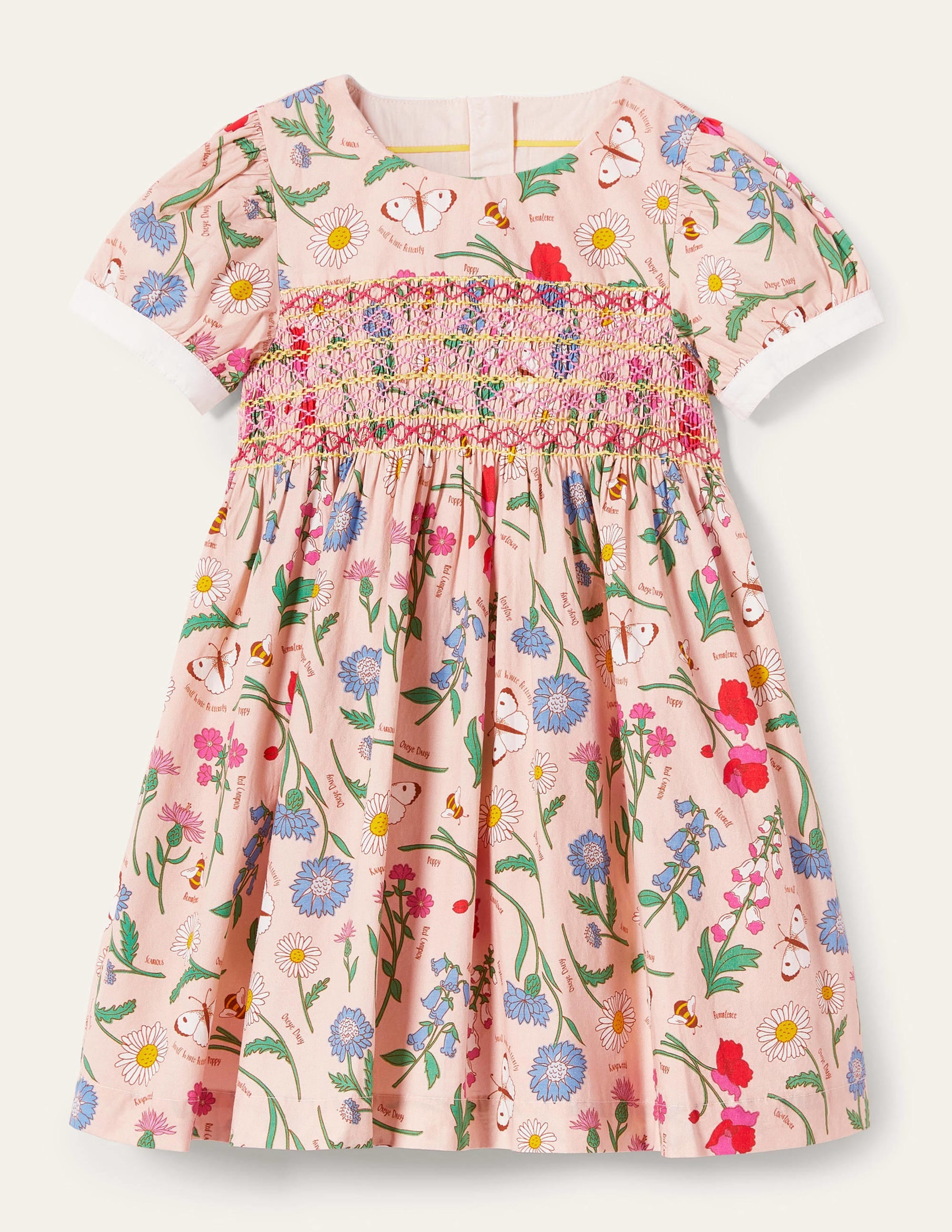 Smocked Dress-Provence Dusty Pink Flowers - Image 1