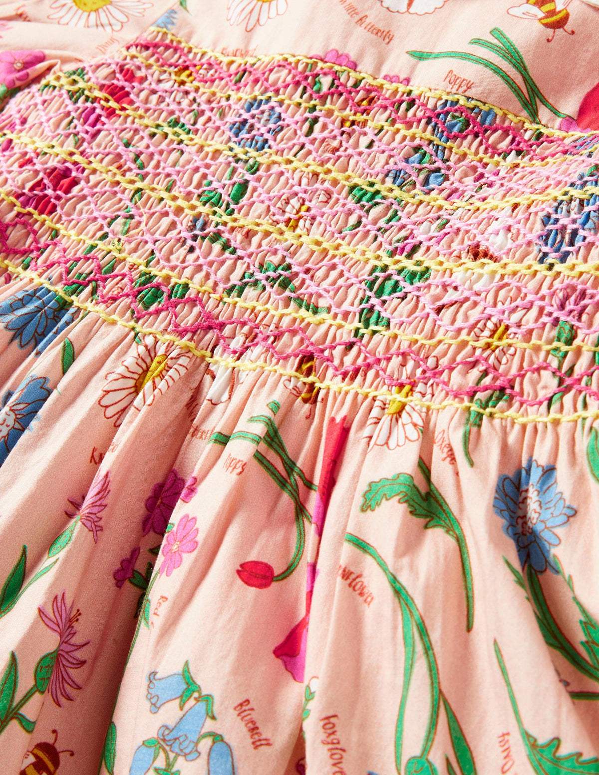 Smocked Dress-Provence Dusty Pink Flowers - Image 3
