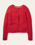 Red Cashmere Blend Cardigan-Rockabilly Red