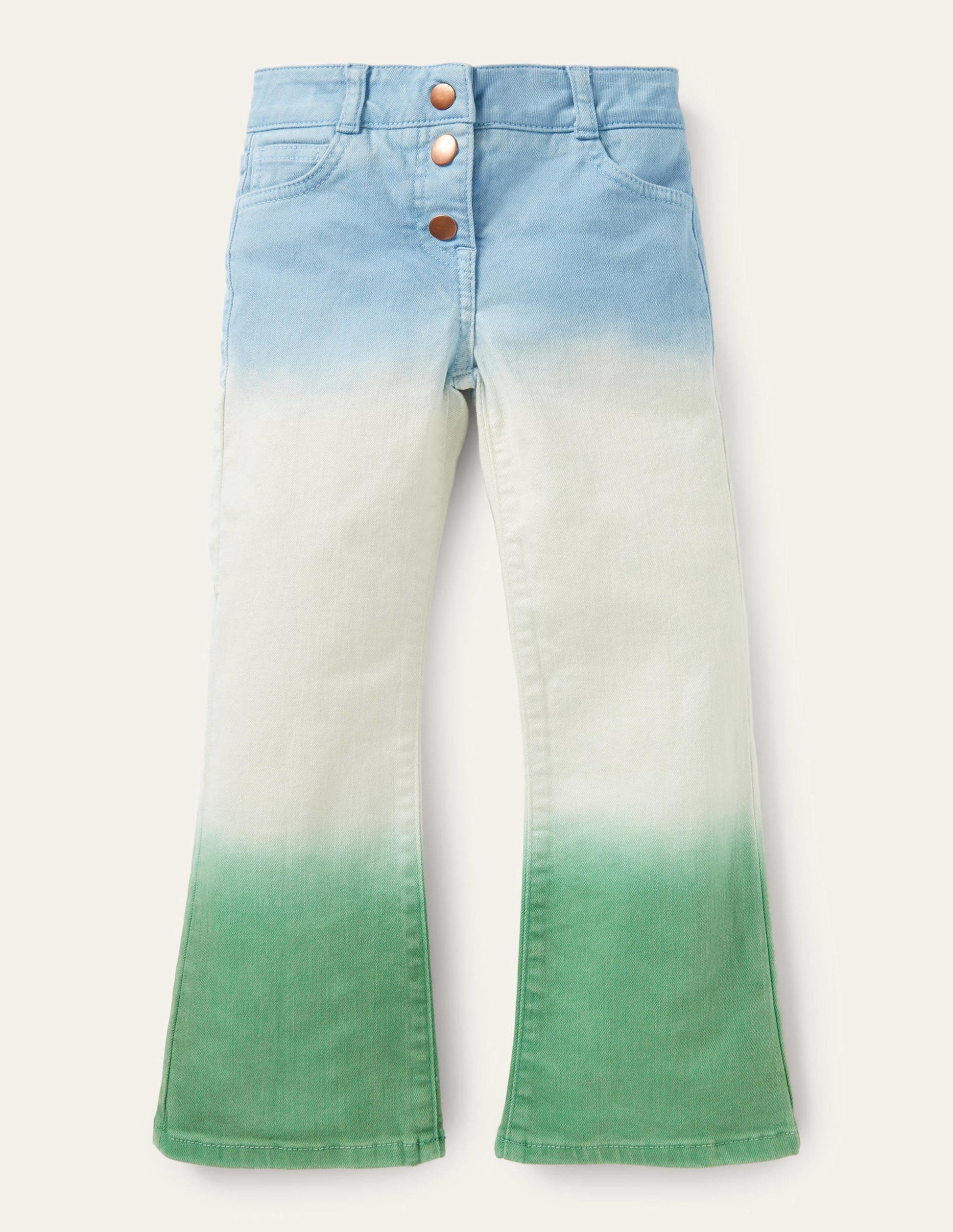 Flared Jeans-Surfboard Blue/Green Ombre-1
