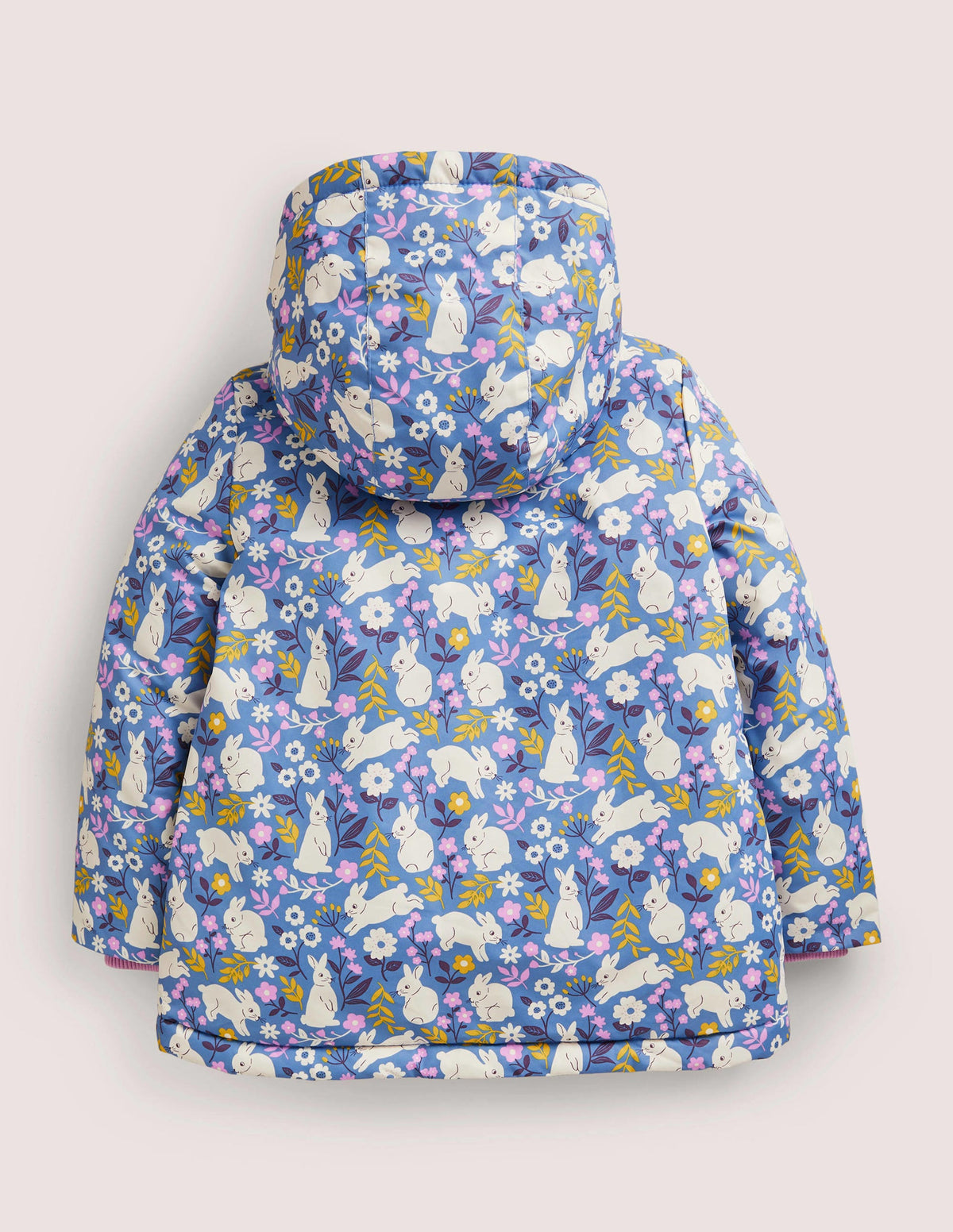 Blue Bunny Print Sherpa-Lined Anorak-Riviera Blue Bunny Field - Image 2