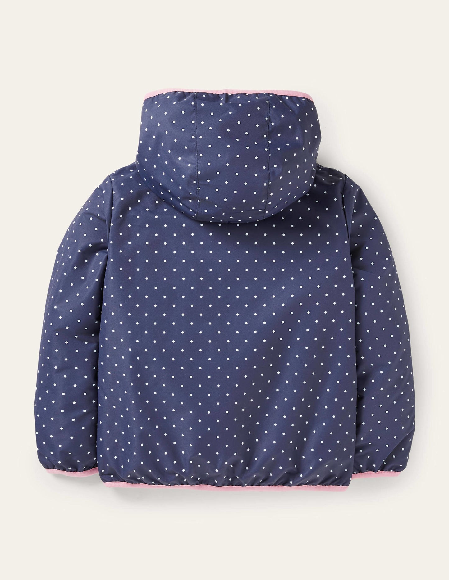 Navy Polka Dot Unicorn Rain Jacket-College Navy Pin Spot Unicorn