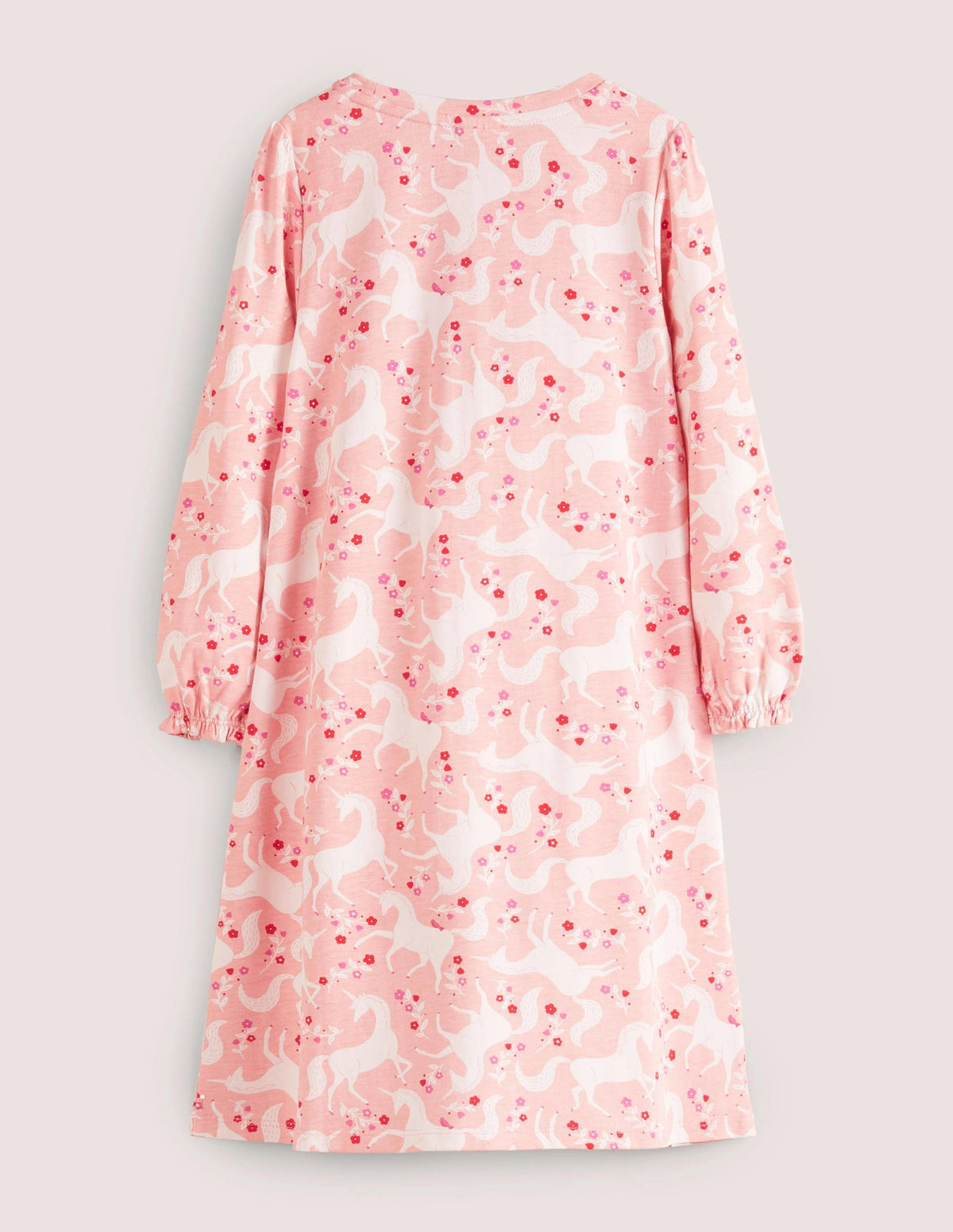 Printed Long-sleeved Nightie-Sweet Pea Pink Fairies-2