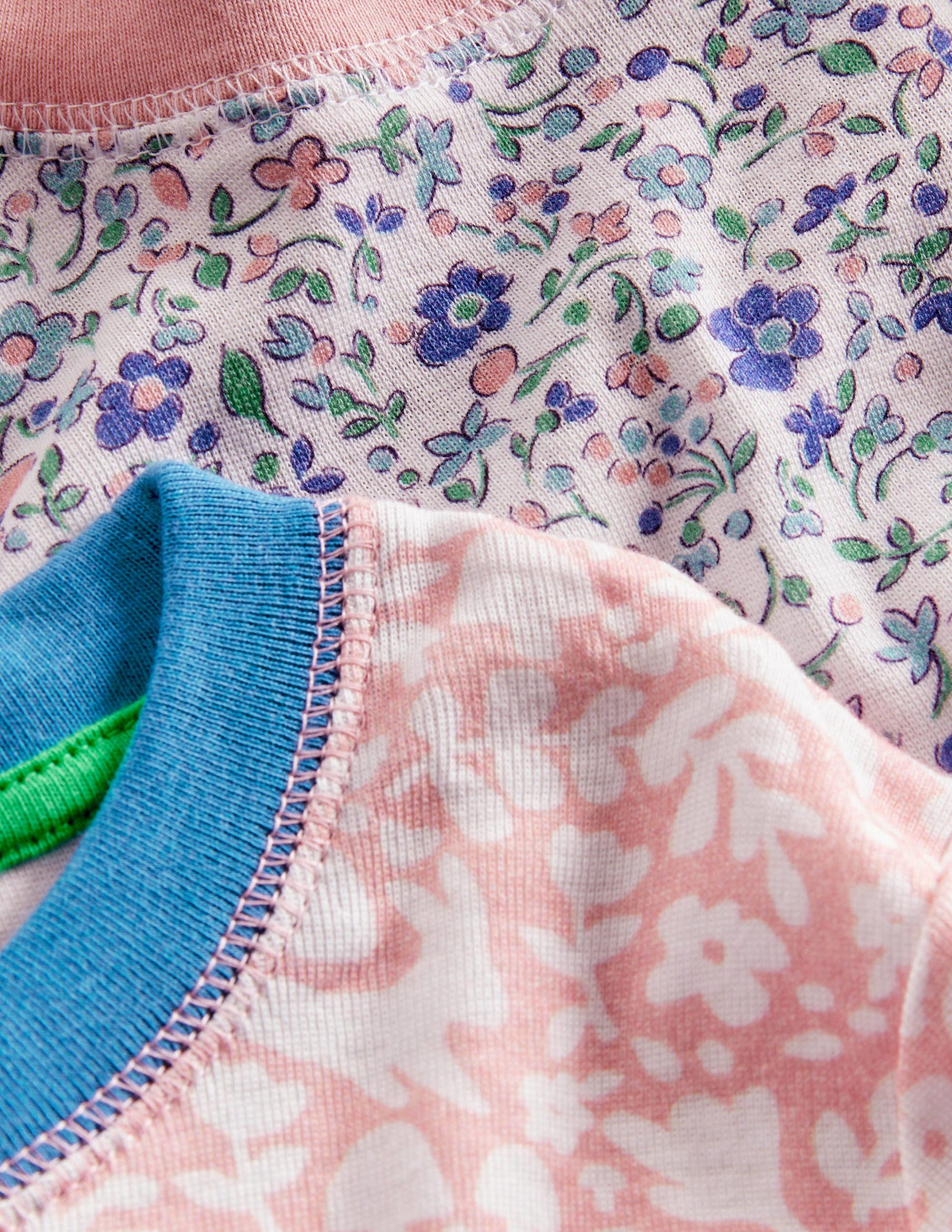 Twin Pack Snug Pyjamas-Ivory Ditsy Floral/ Boto Pink-3