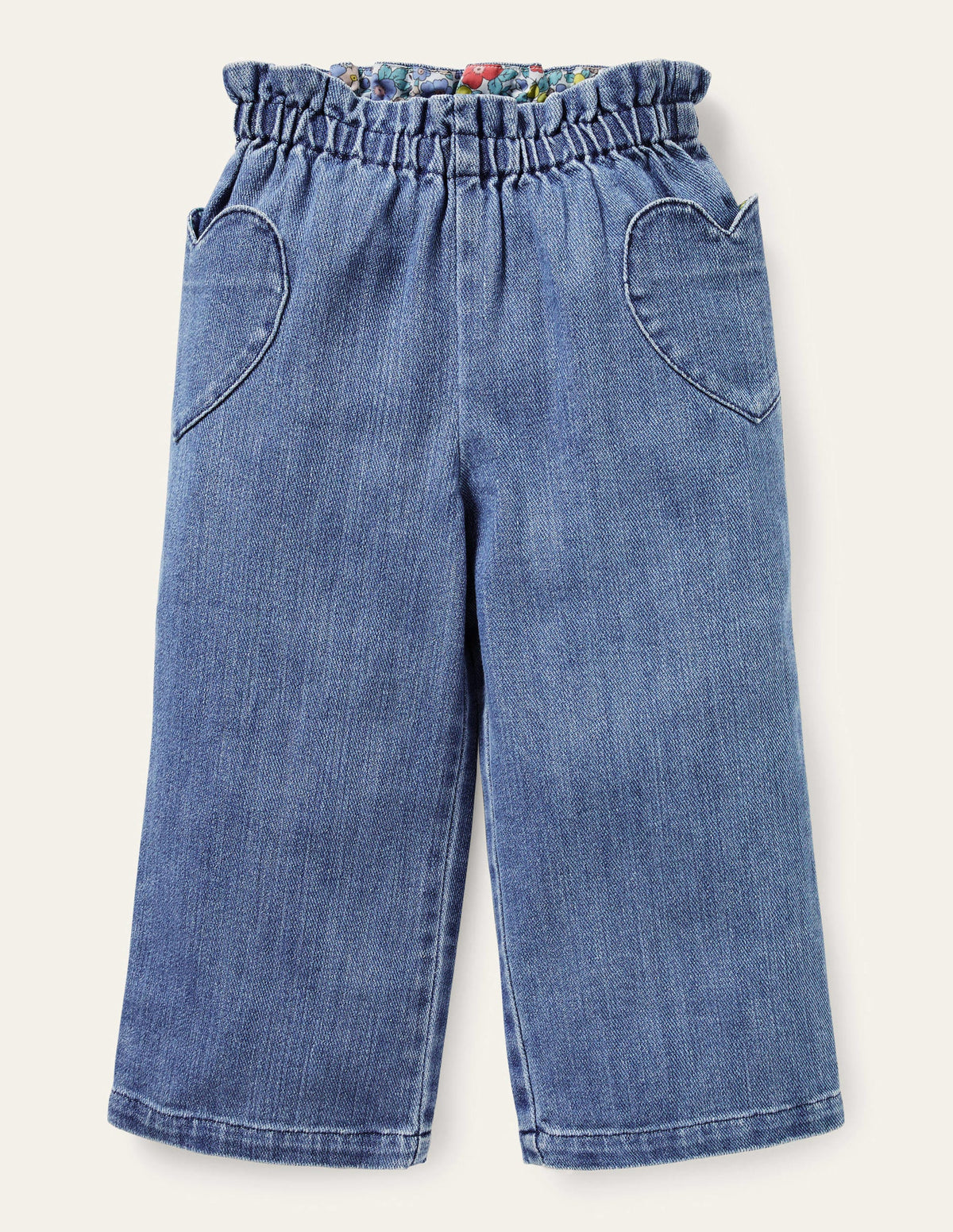 Wide Leg Pull-On Trouser-Mid Vintage Denim - Image 1