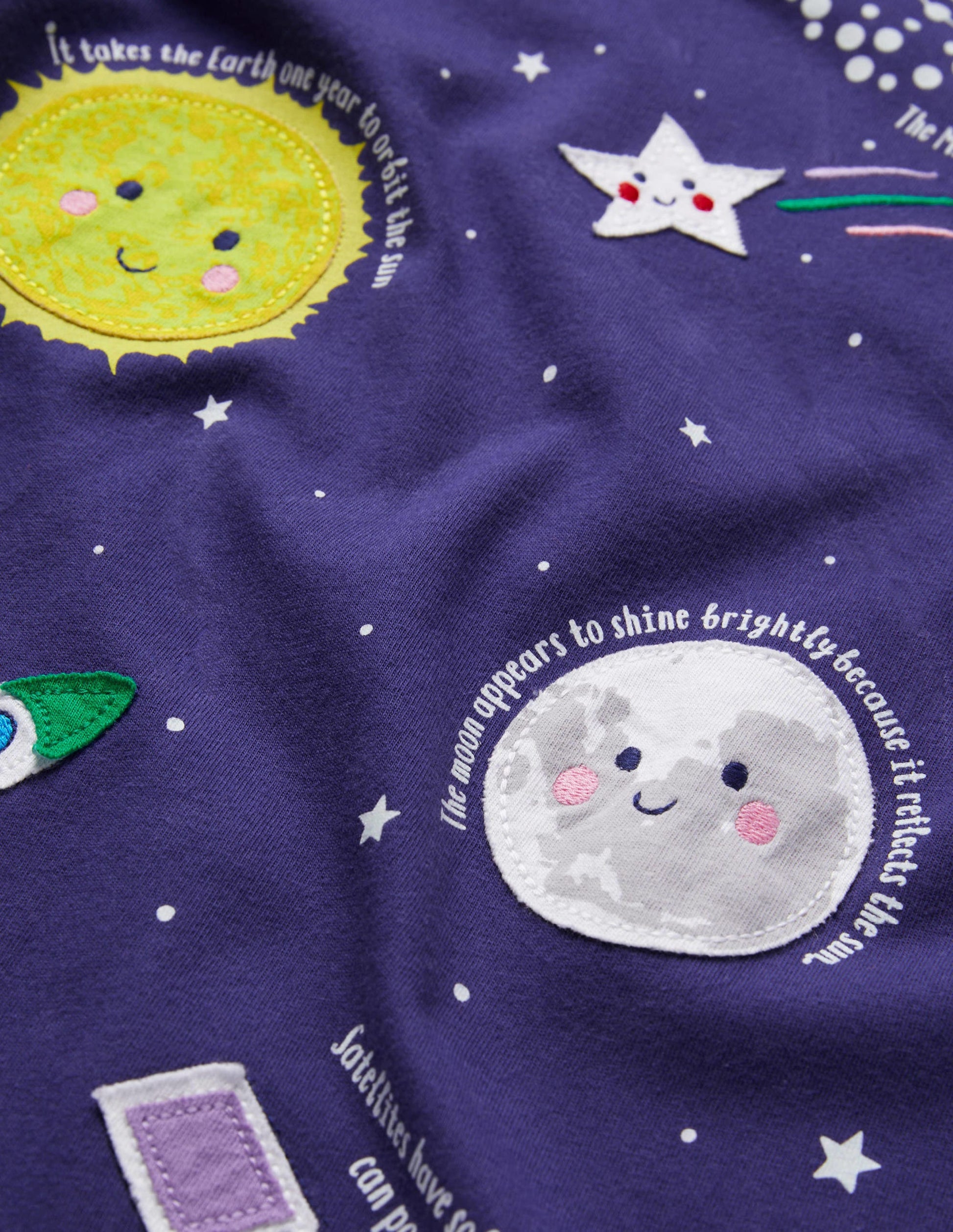 Space Big Appliqué Dress-Starboard Blue-3