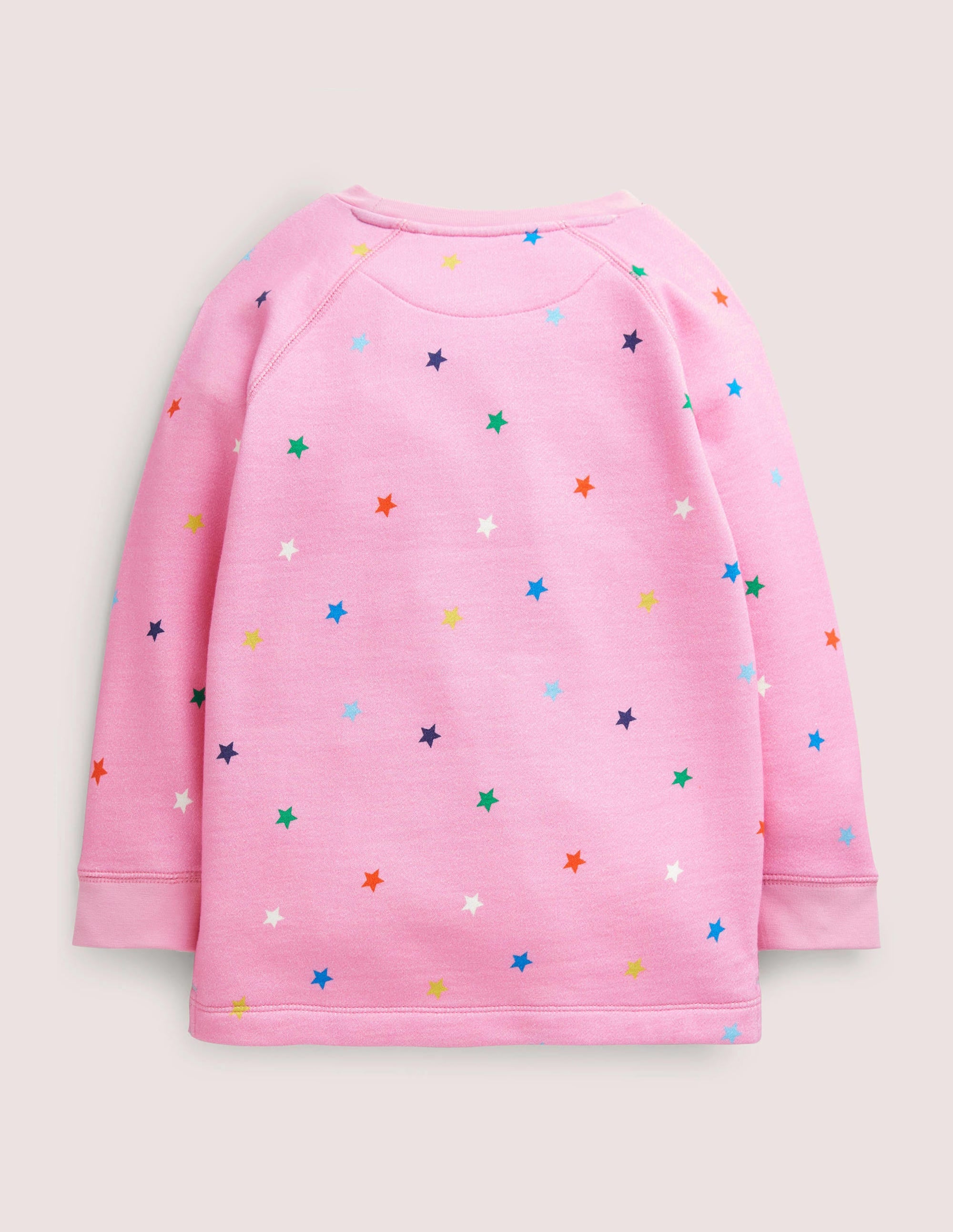 Pink Multi Star Sweatshirt Tunic-Bright Petal Pink Stars - Image 2