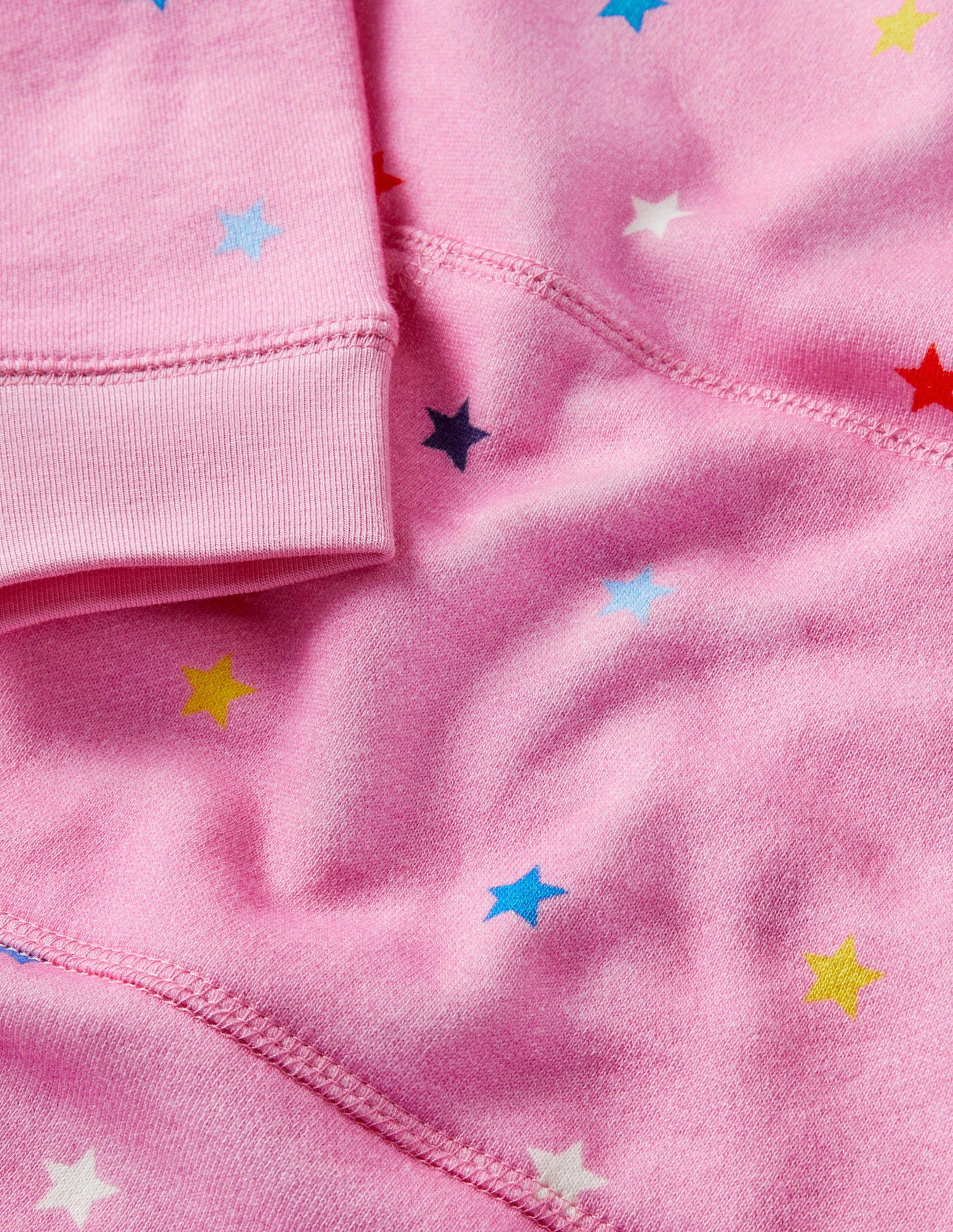 Pink Multi Star Sweatshirt Tunic-Bright Petal Pink Stars-3