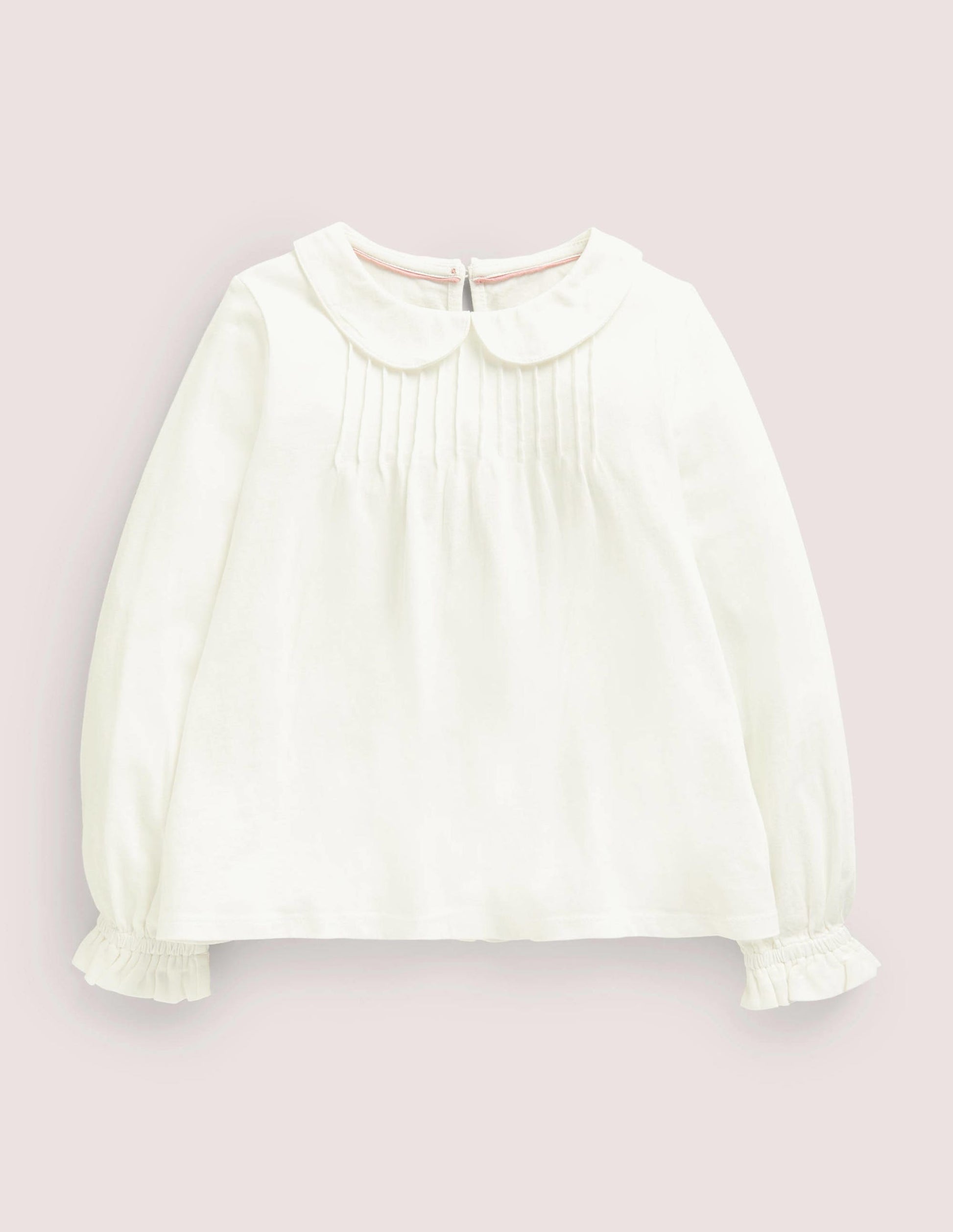 Collared Jersey Top-Ivory-1