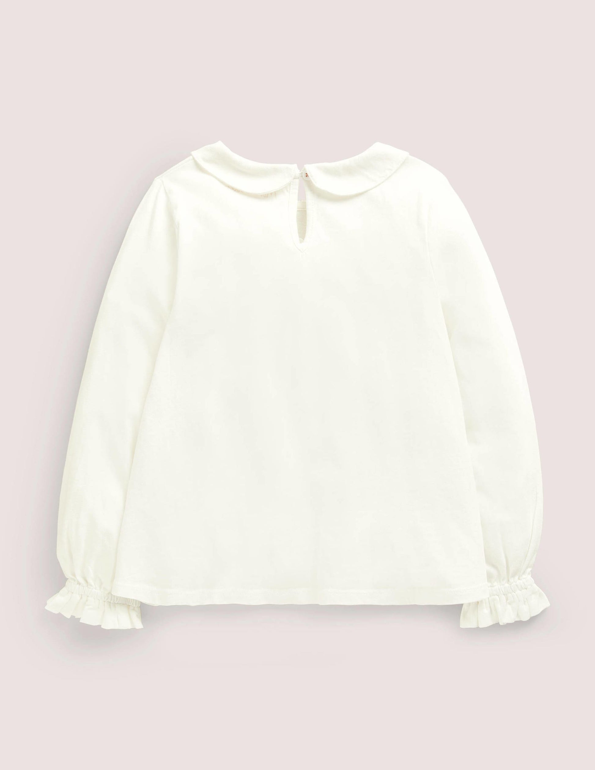 Collared Jersey Top-Ivory-2