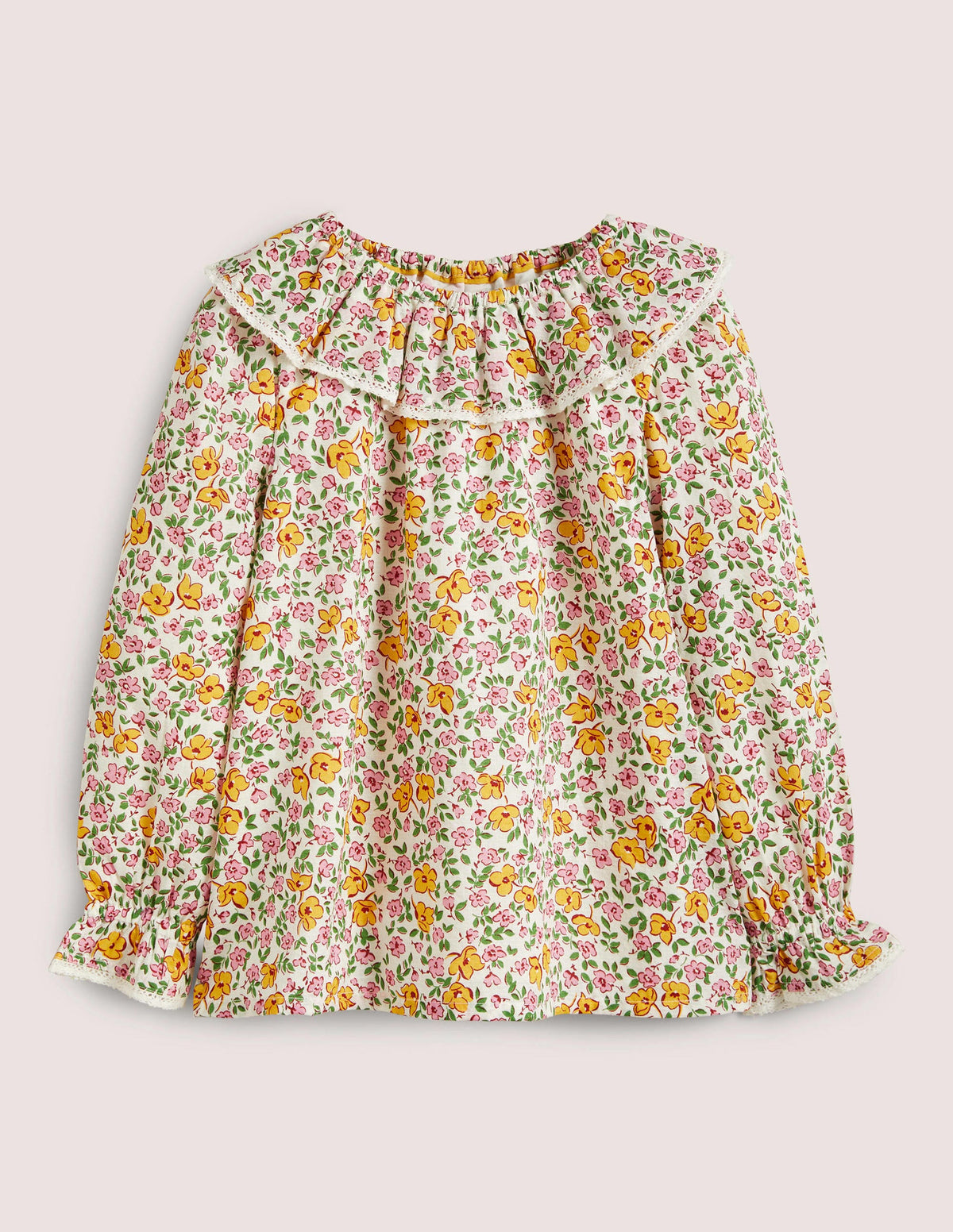 Woven Scallop Collar Top-Vanilla Pod Vintage Floral - Image 1