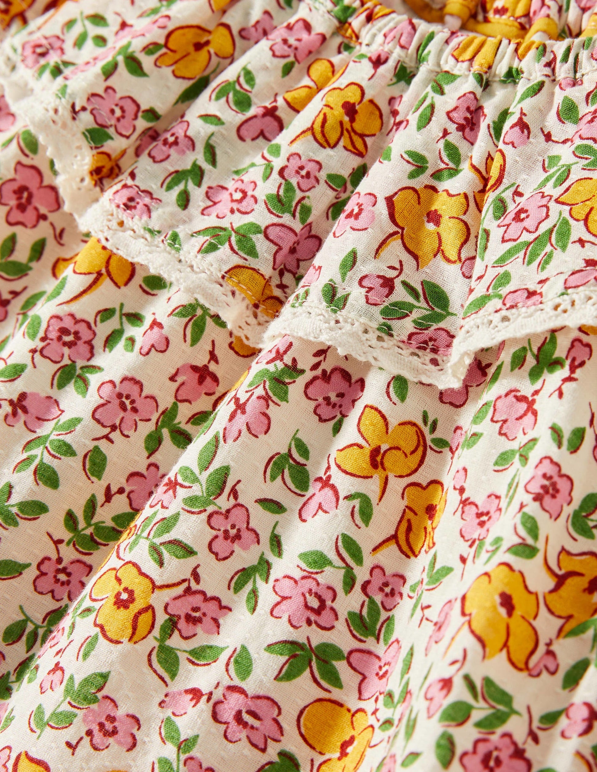 Woven Scallop Collar Top-Vanilla Pod Vintage Floral-3