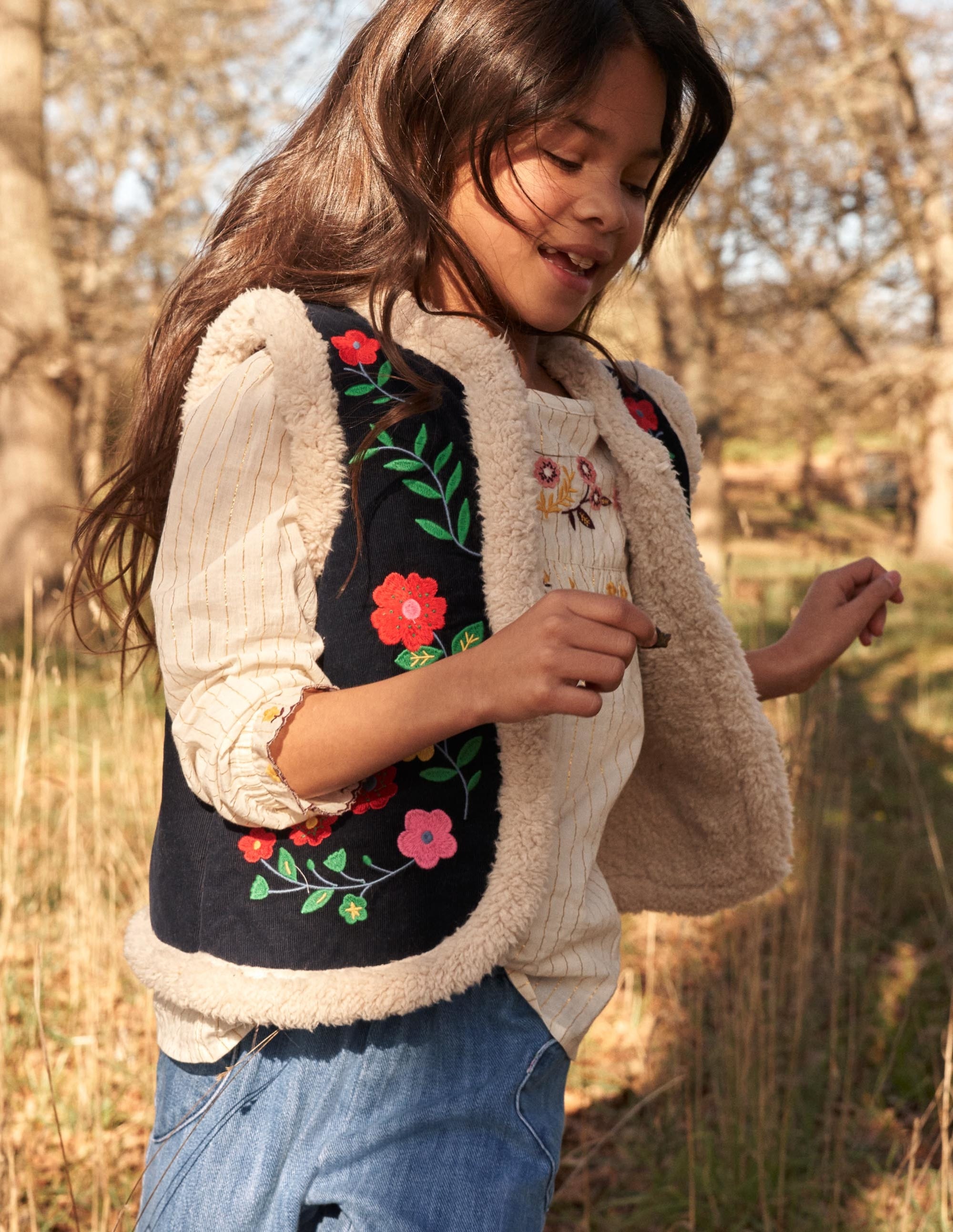 Frill Embroidered Woven Top-Ivory Embroidered Floral - Image 5