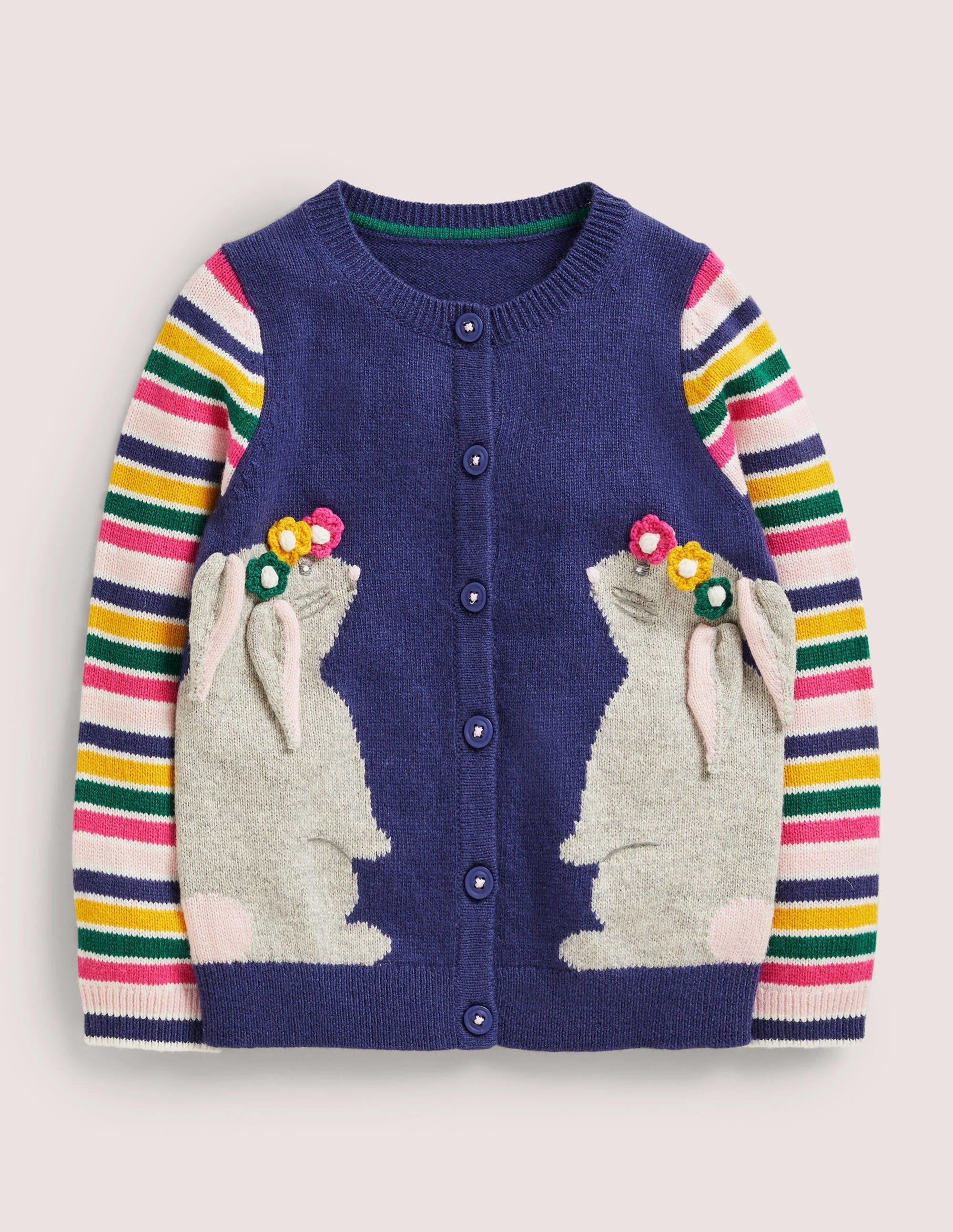 Fun Cardigan-Multi/Navy Rabbit - Image 1