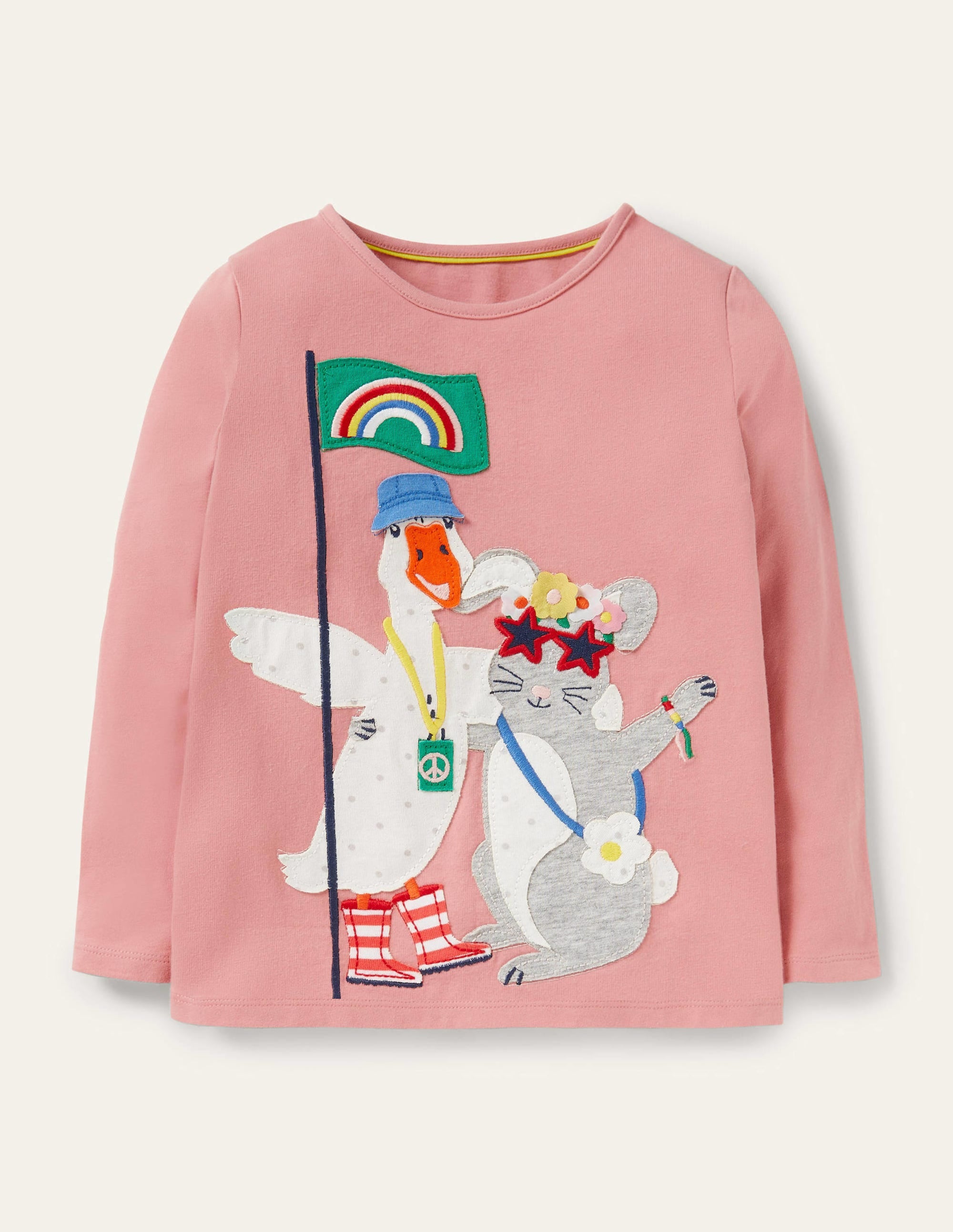 Animal Appliqué T-shirt-Formica Pink Animals - Image 1