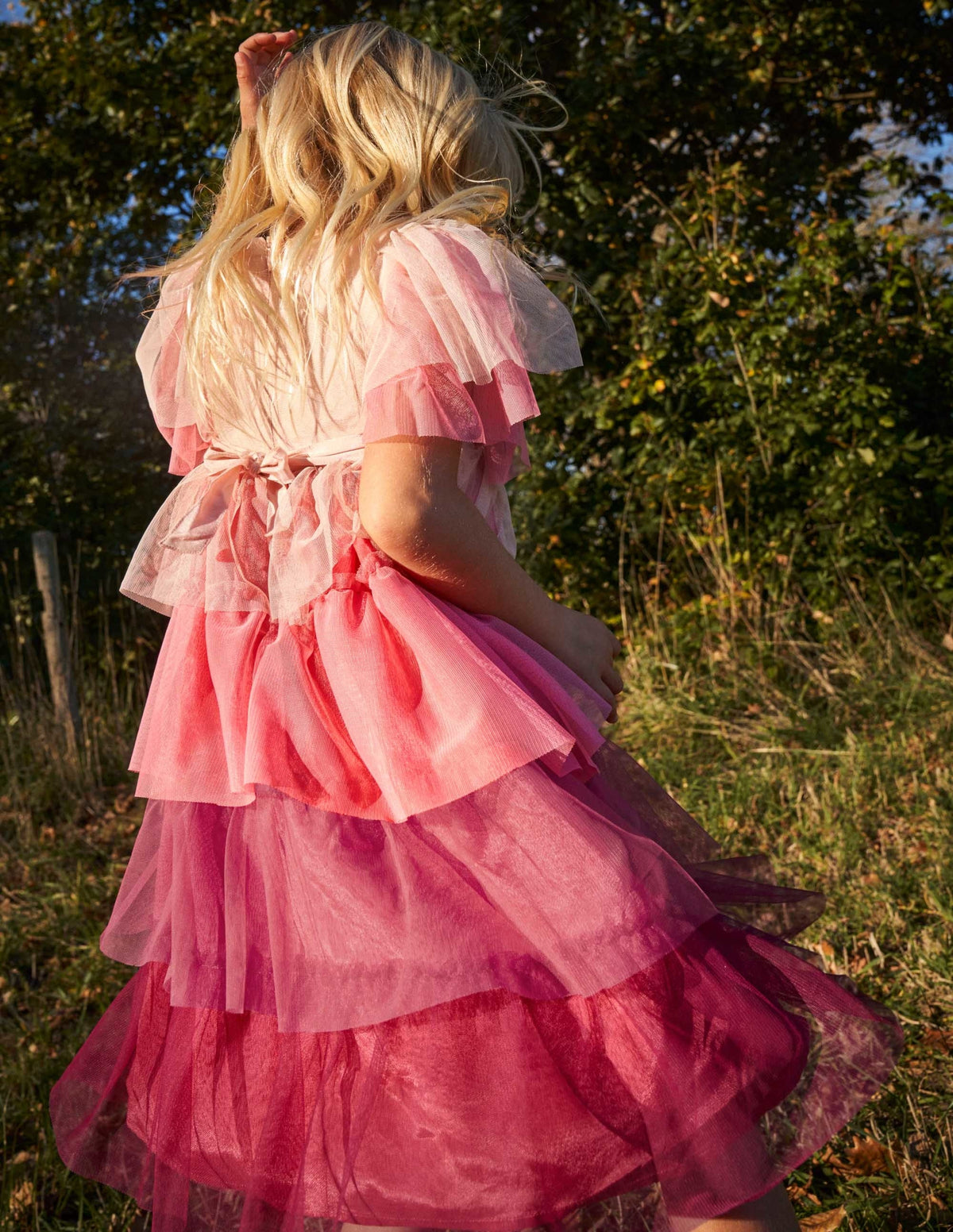 Tiered Tulle Party Dress-Provence Dusty Pink - Image 4