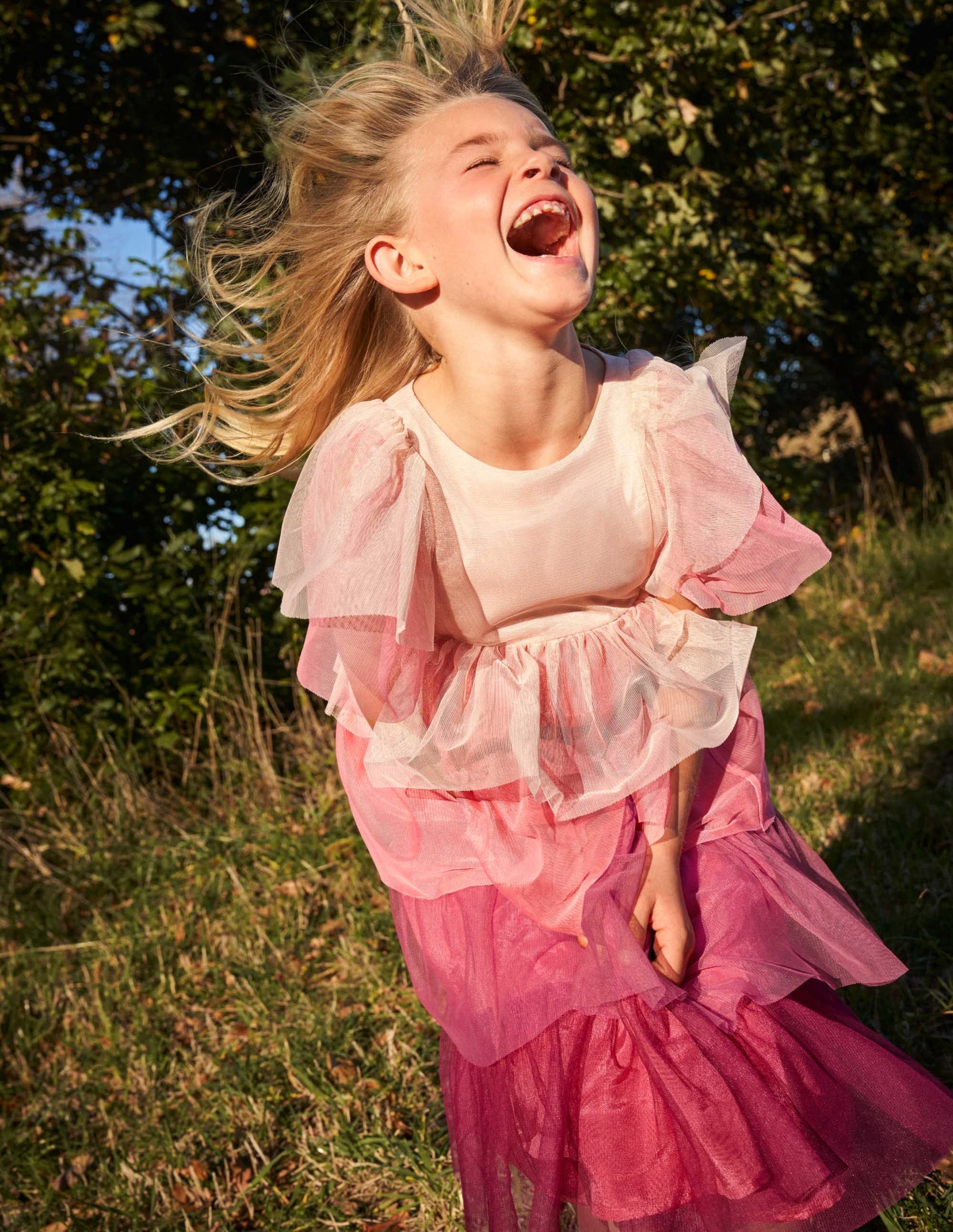 Tiered Tulle Party Dress-Provence Dusty Pink - Image 6