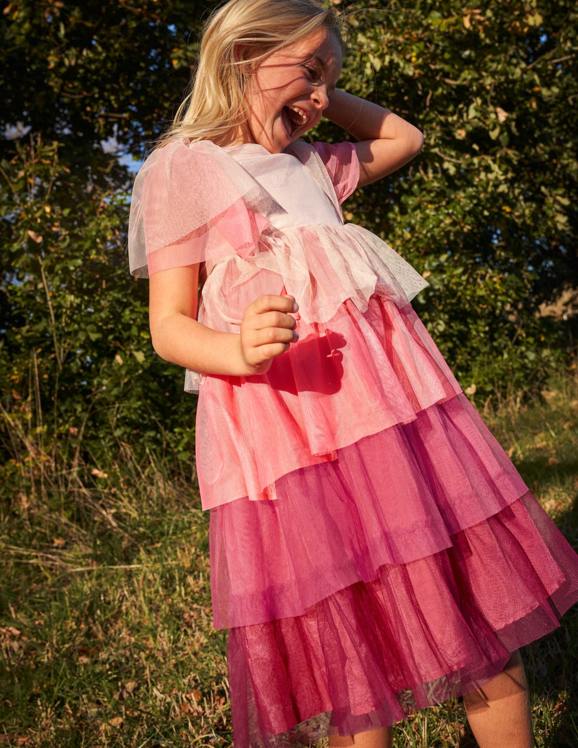 Tiered Tulle Party Dress-Provence Dusty Pink - Image 7