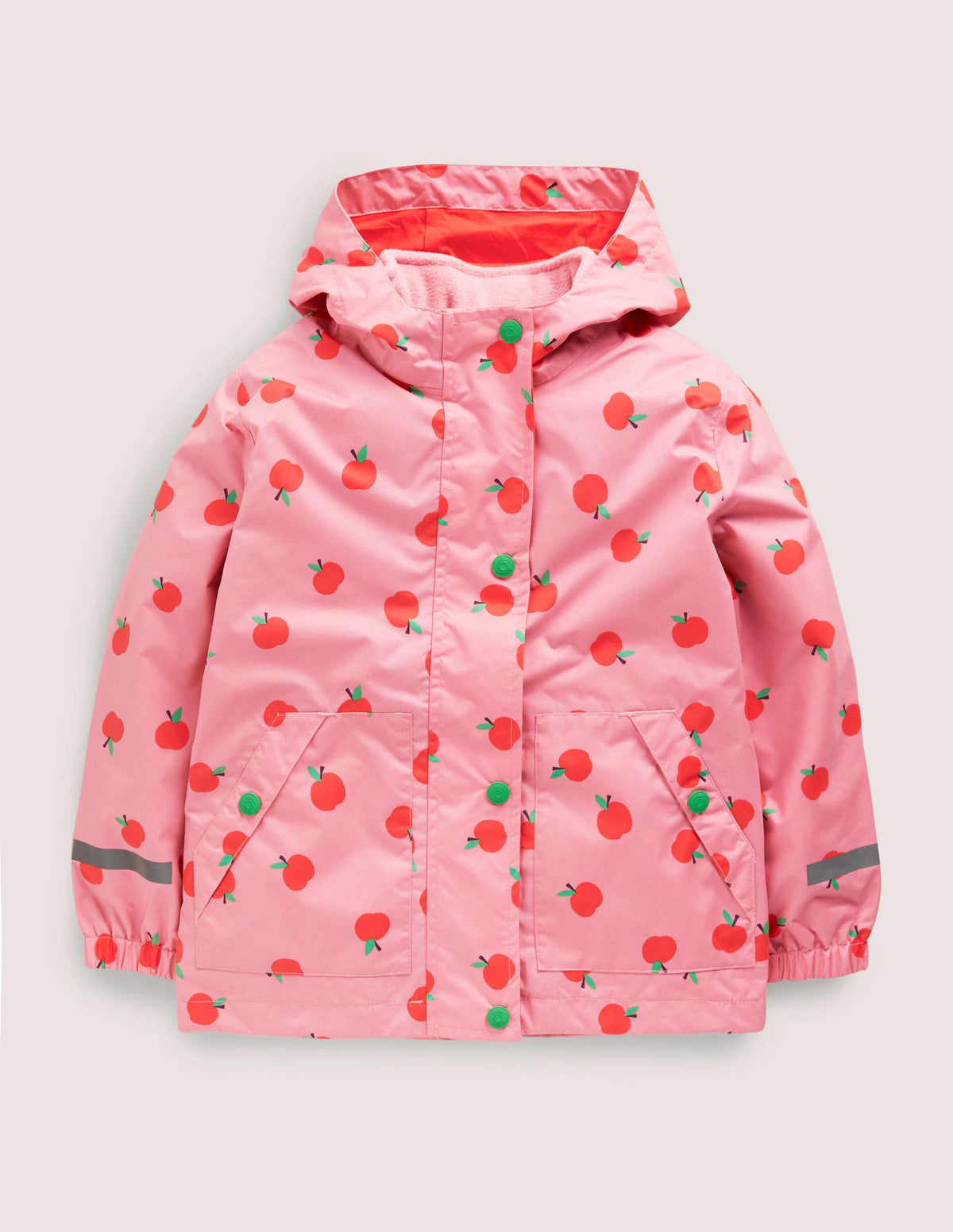 Pink Apple Print Waterproof Jacket-Formica Pink Apples-1