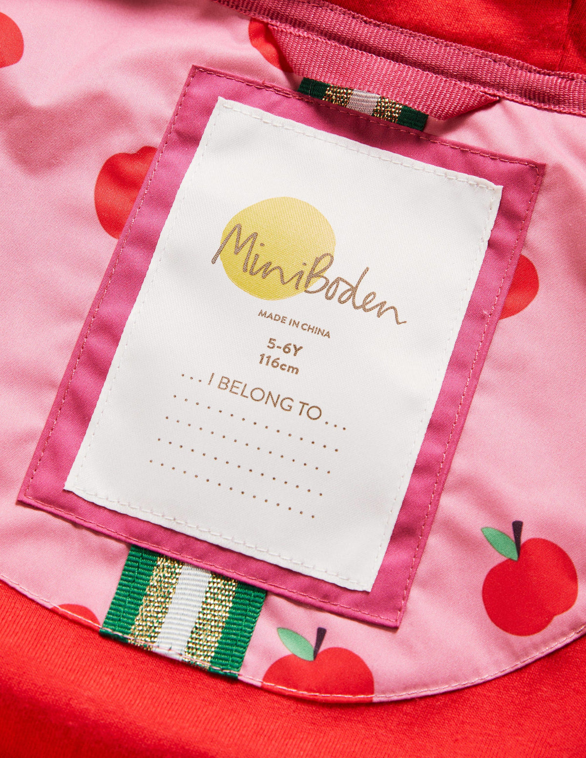 Pink Apple Print Waterproof Jacket-Formica Pink Apples - Image 4