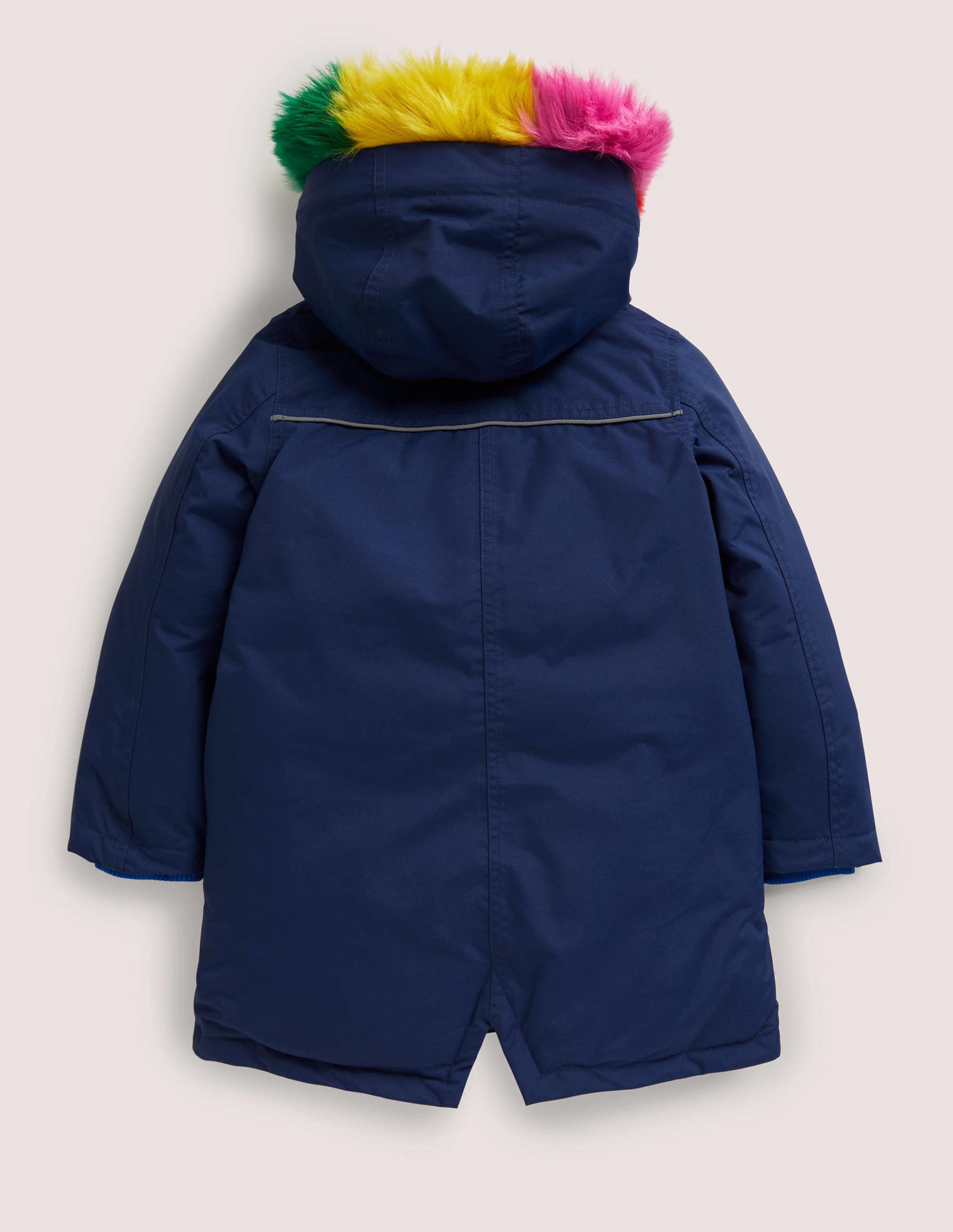 Navy Rainbow Hooded Waterproof Parka-College Navy-2