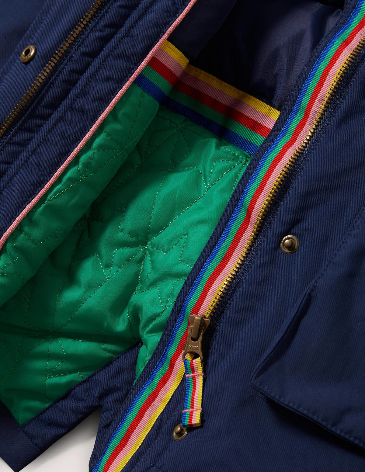 Navy Rainbow Hooded Waterproof Parka-College Navy-3