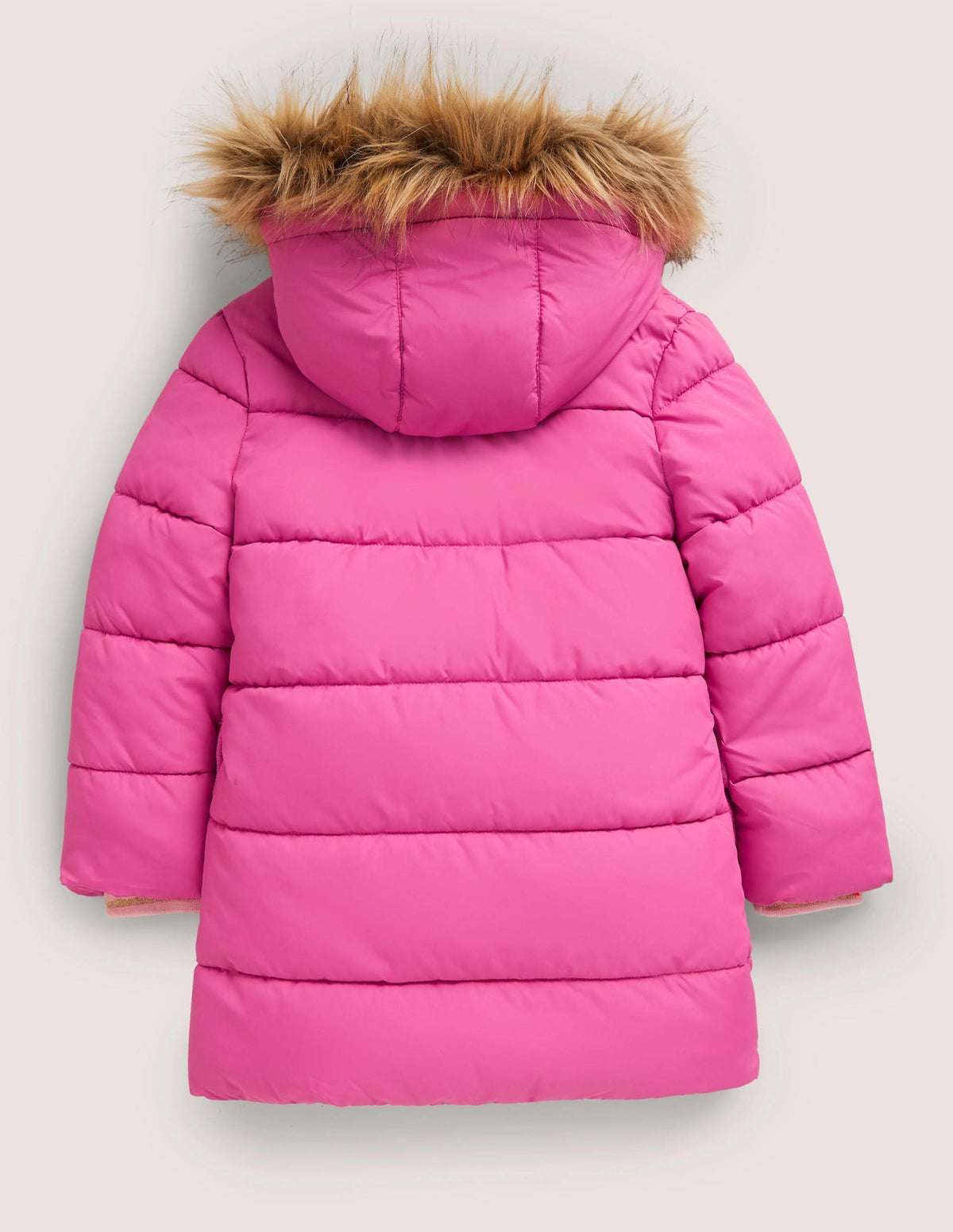 Pink Hooded Puffer Jacket-Sweet Pink - Image 2