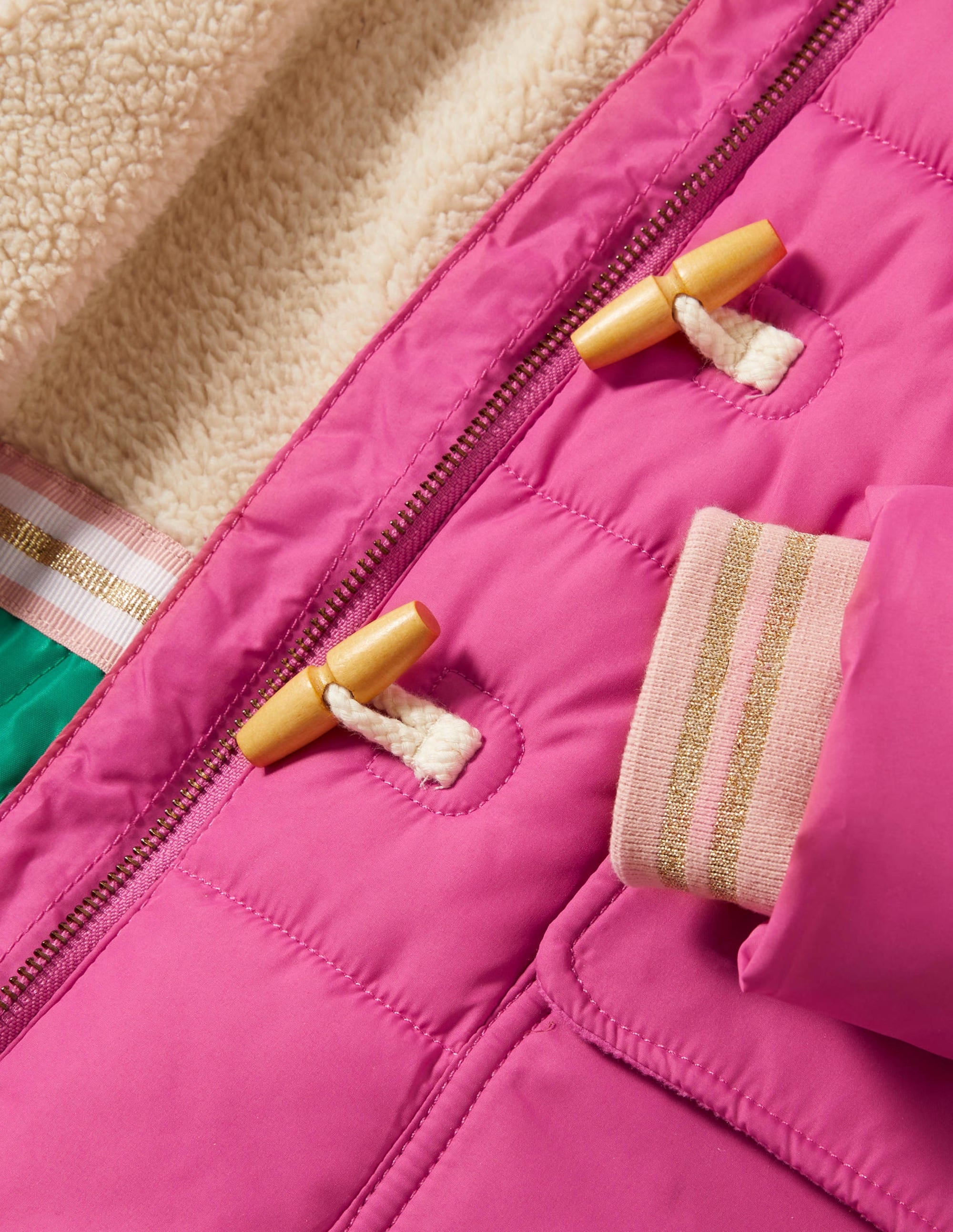 Pink Hooded Puffer Jacket-Sweet Pink - Image 3