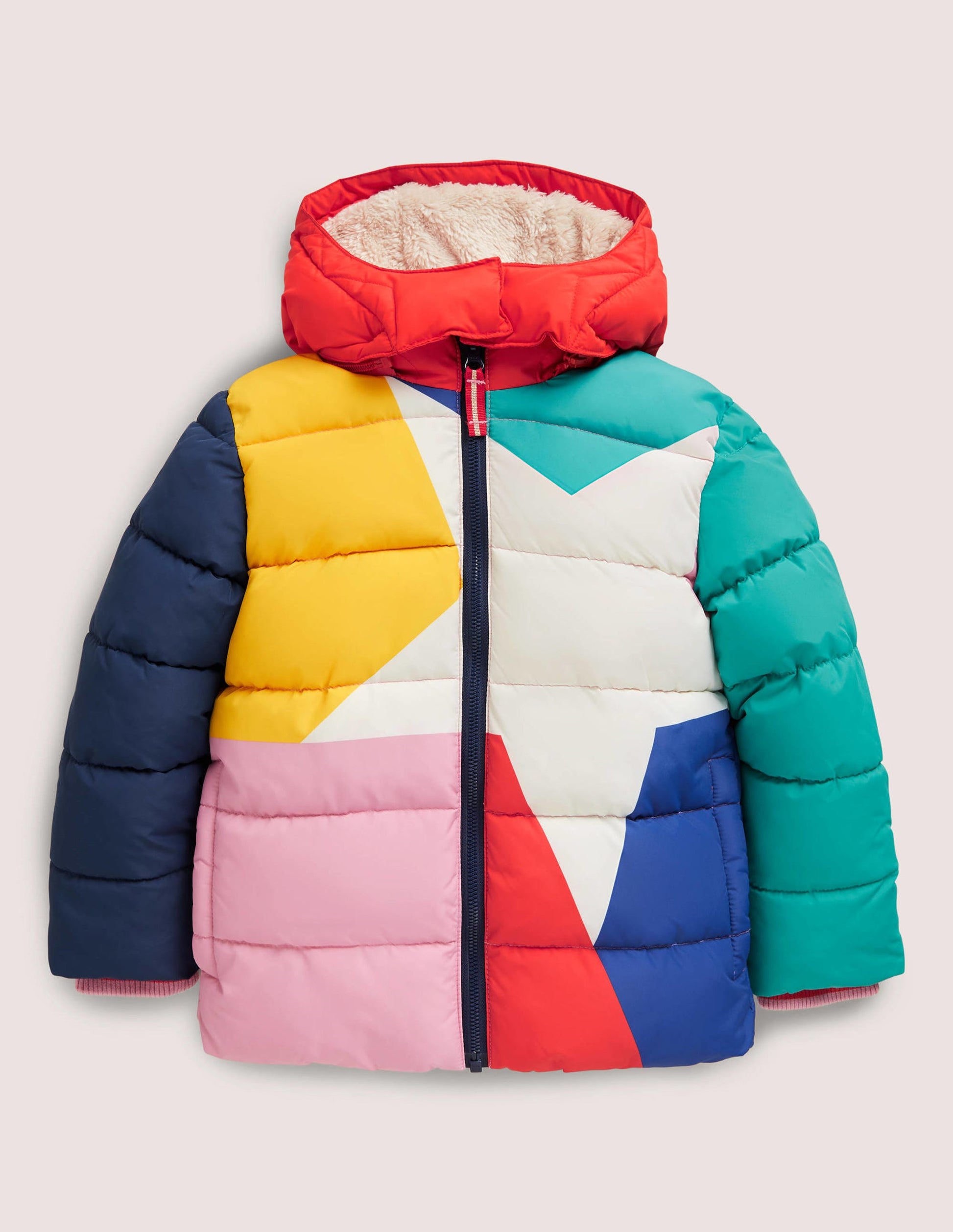 Shower Resistant Padded Jacket-Multi Colourblock Star-1