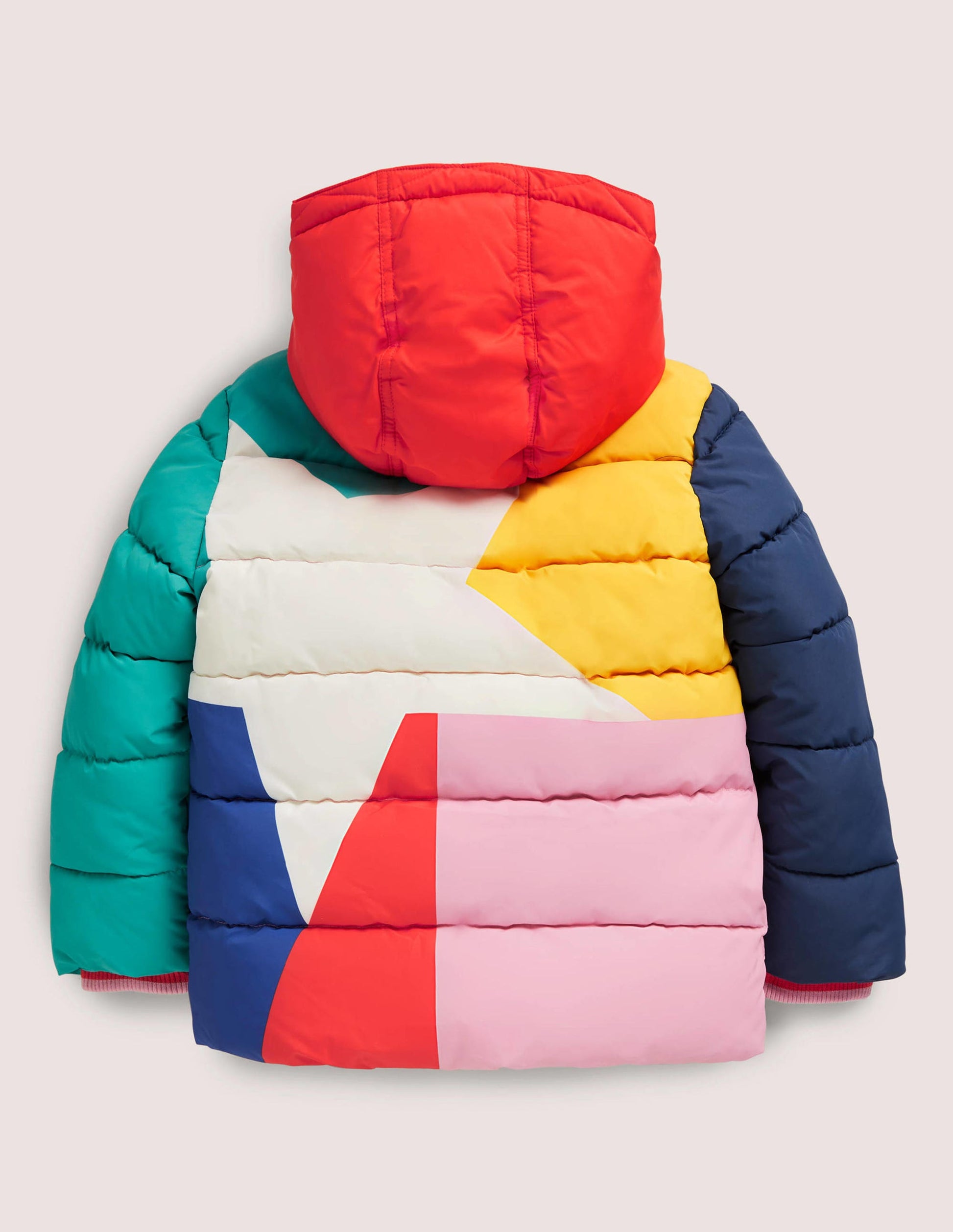 Shower Resistant Padded Jacket-Multi Colourblock Star-2