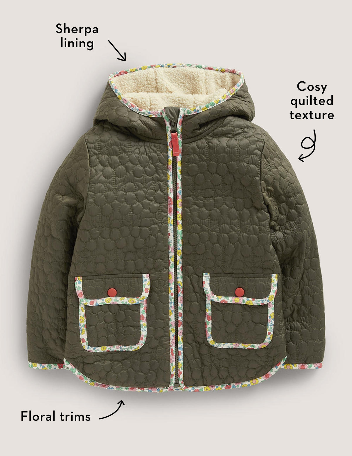Quilted Jacket-Khaki Green-4