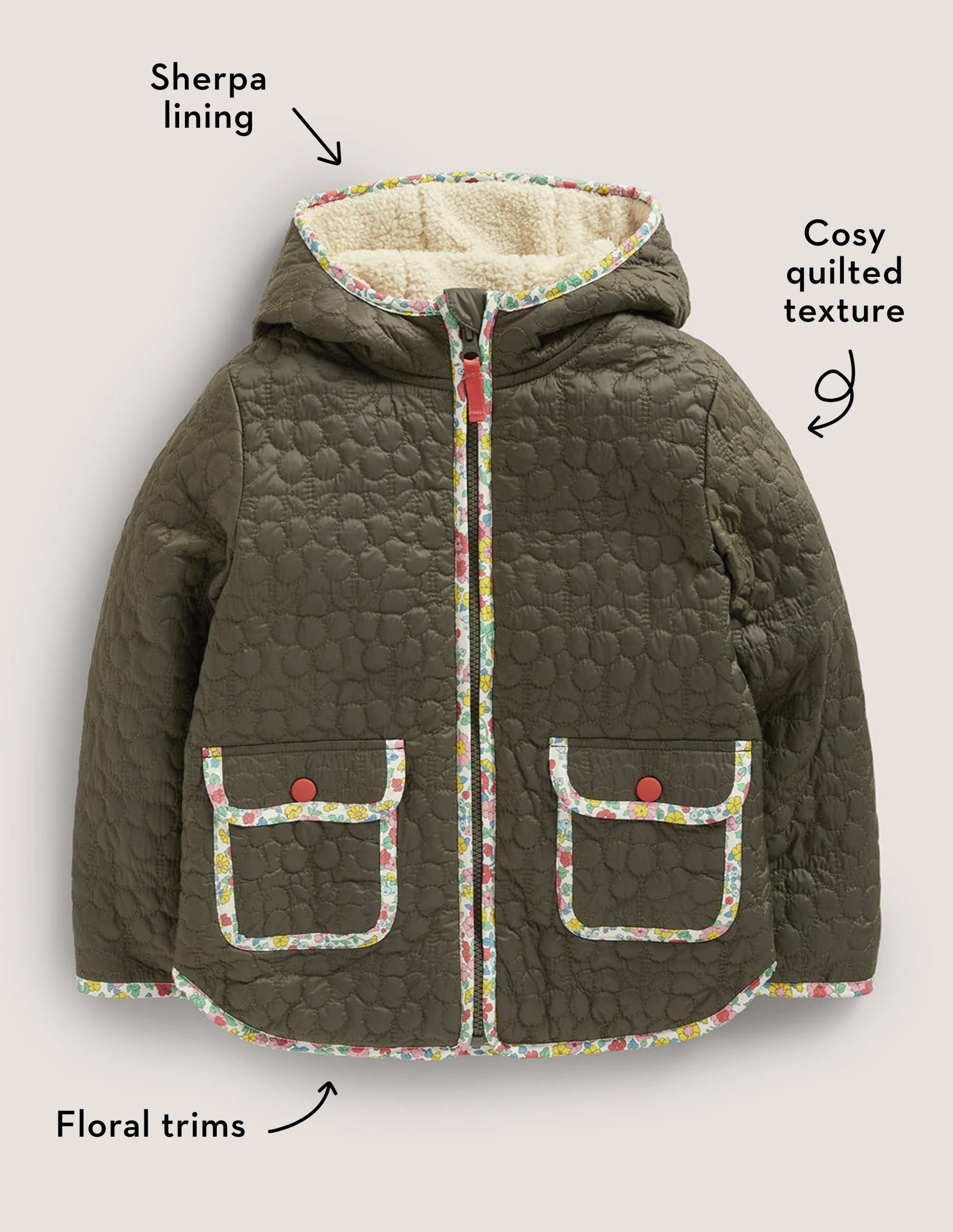 Quilted Jacket-Khaki Green - Image 4