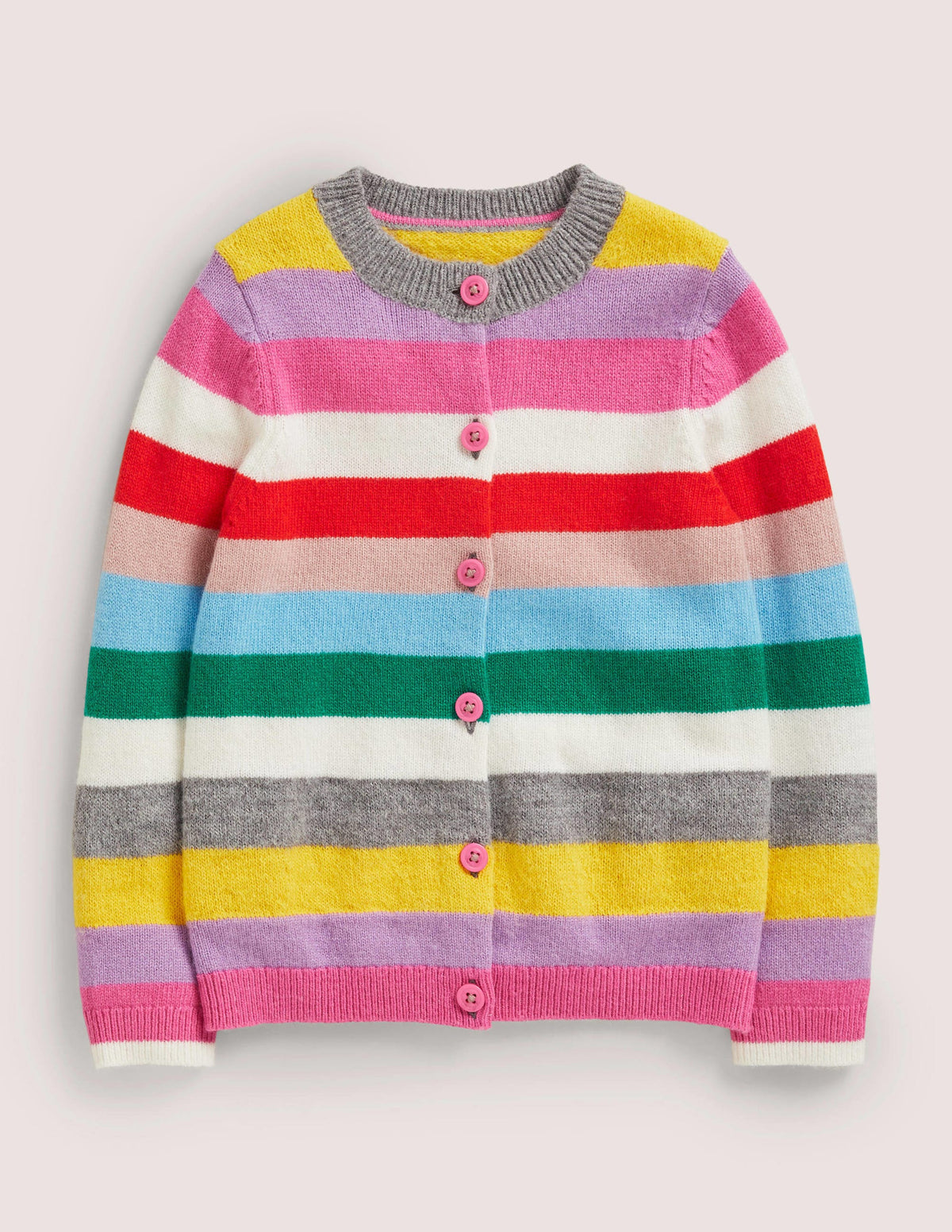 Rainbow Stripe Cardigan-Multi Rainbow Stripe-1