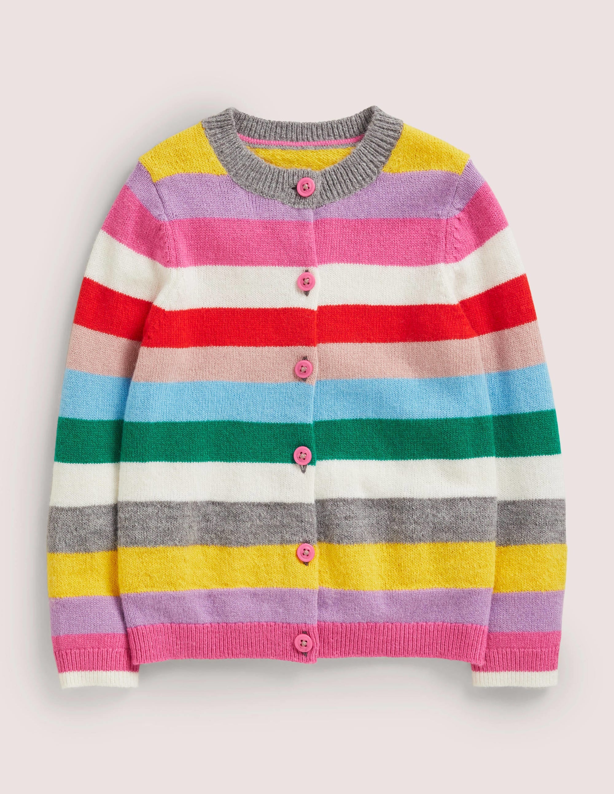 Rainbow Stripe Cardigan-Multi Rainbow Stripe - Image 1