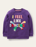 Graphic Appliqué Sweatshirt-Bijou Purple