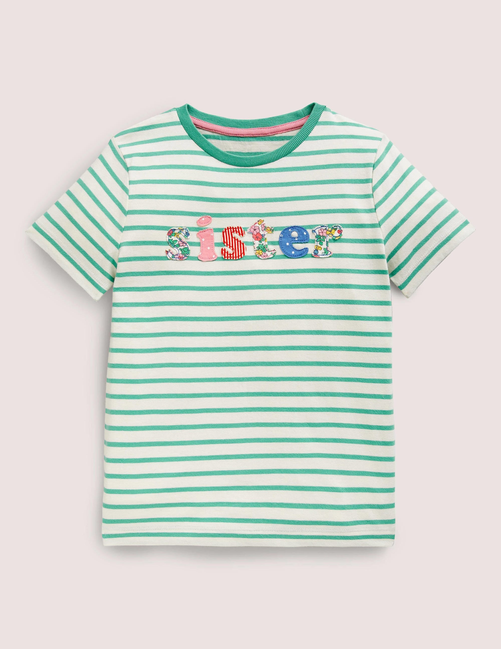 Sister T-Shirt-Asparagus Green/Ivory - Image 1