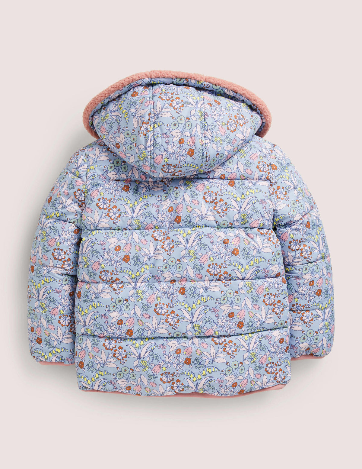 Reversible Borg Jacket-Dusty Blue Floral-2