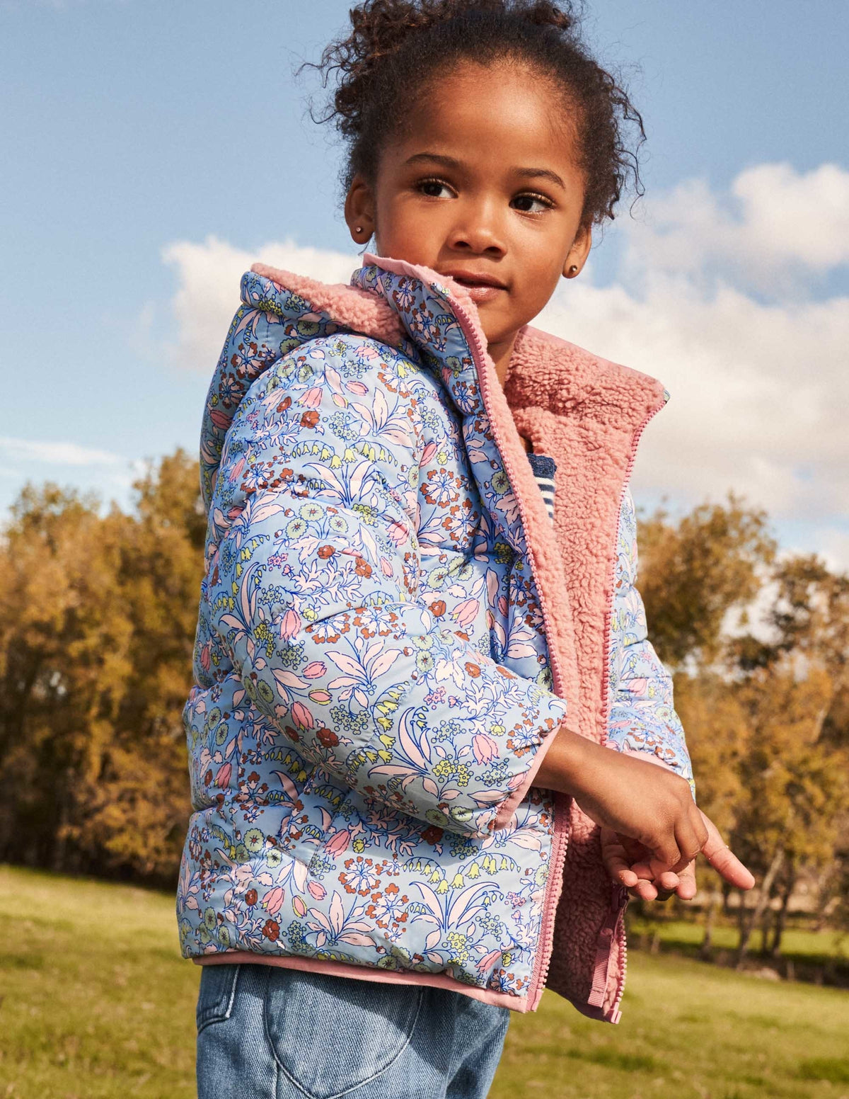 Reversible Borg Jacket-Dusty Blue Floral - Image 8