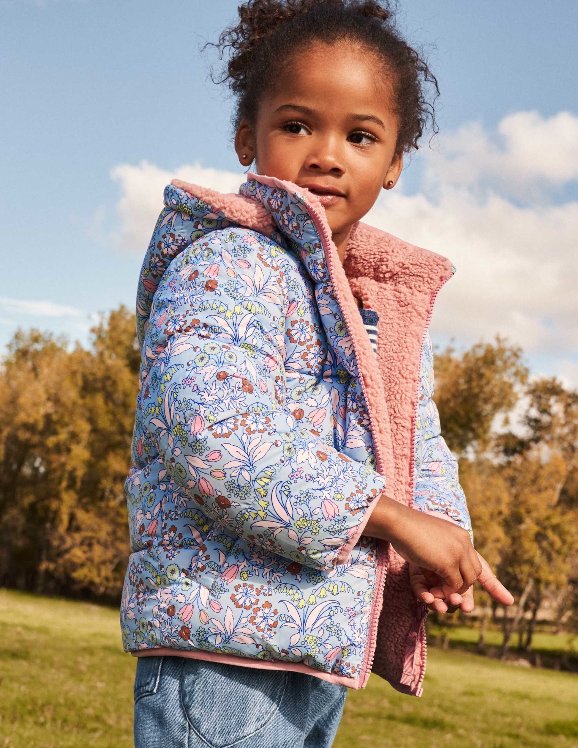 Reversible Borg Jacket-Dusty Blue Floral-10