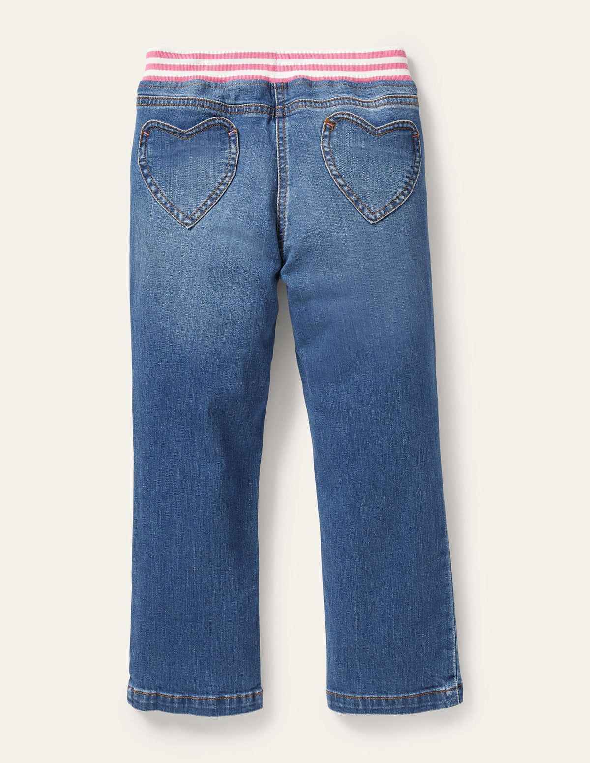 Heart Patch Jeans-Mid Vintage Denim - Image 2