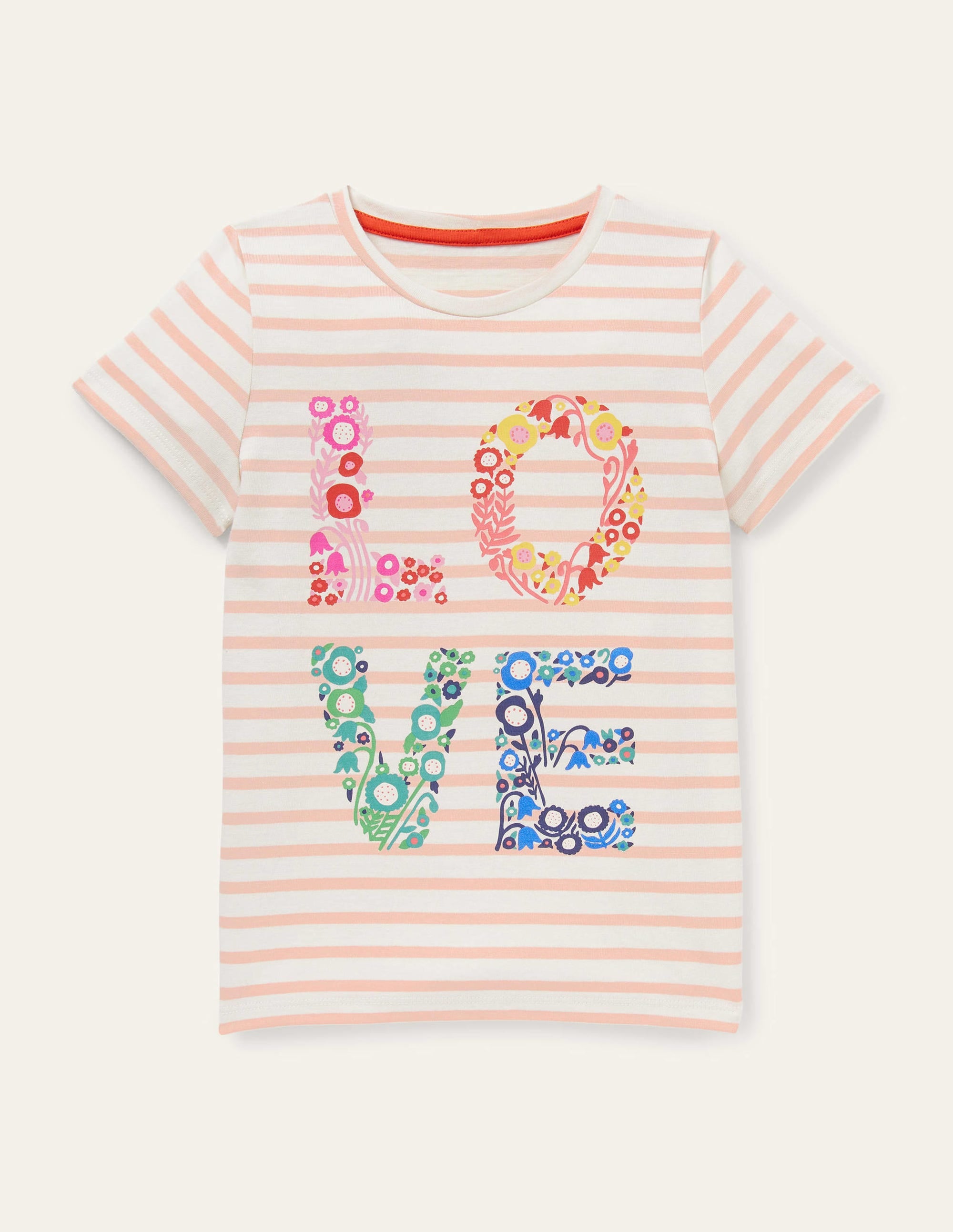 Graphic Printed T-shirt-Provence Pink/Ivory Love - Image 1