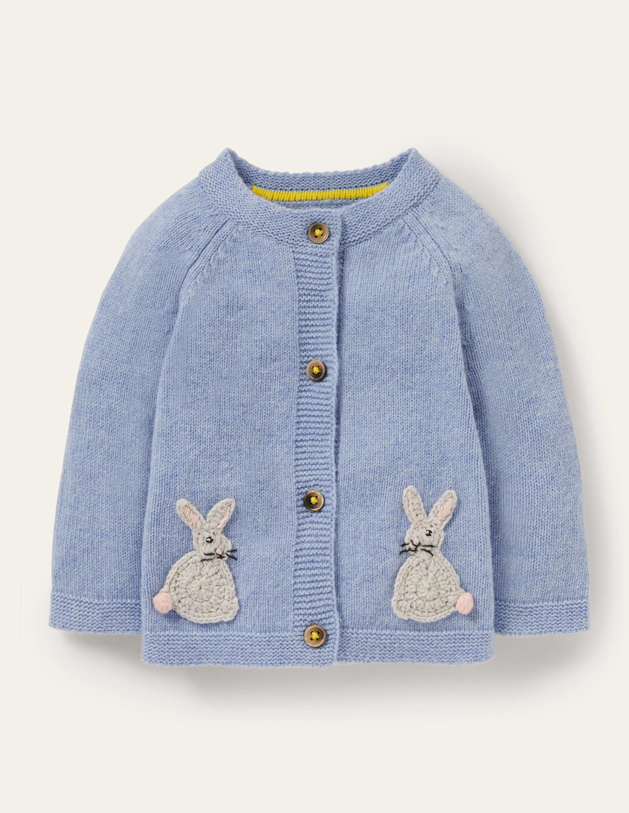 Newborn Crochet Cardigan-Frosted Blue Marl Bunnies - Image 1