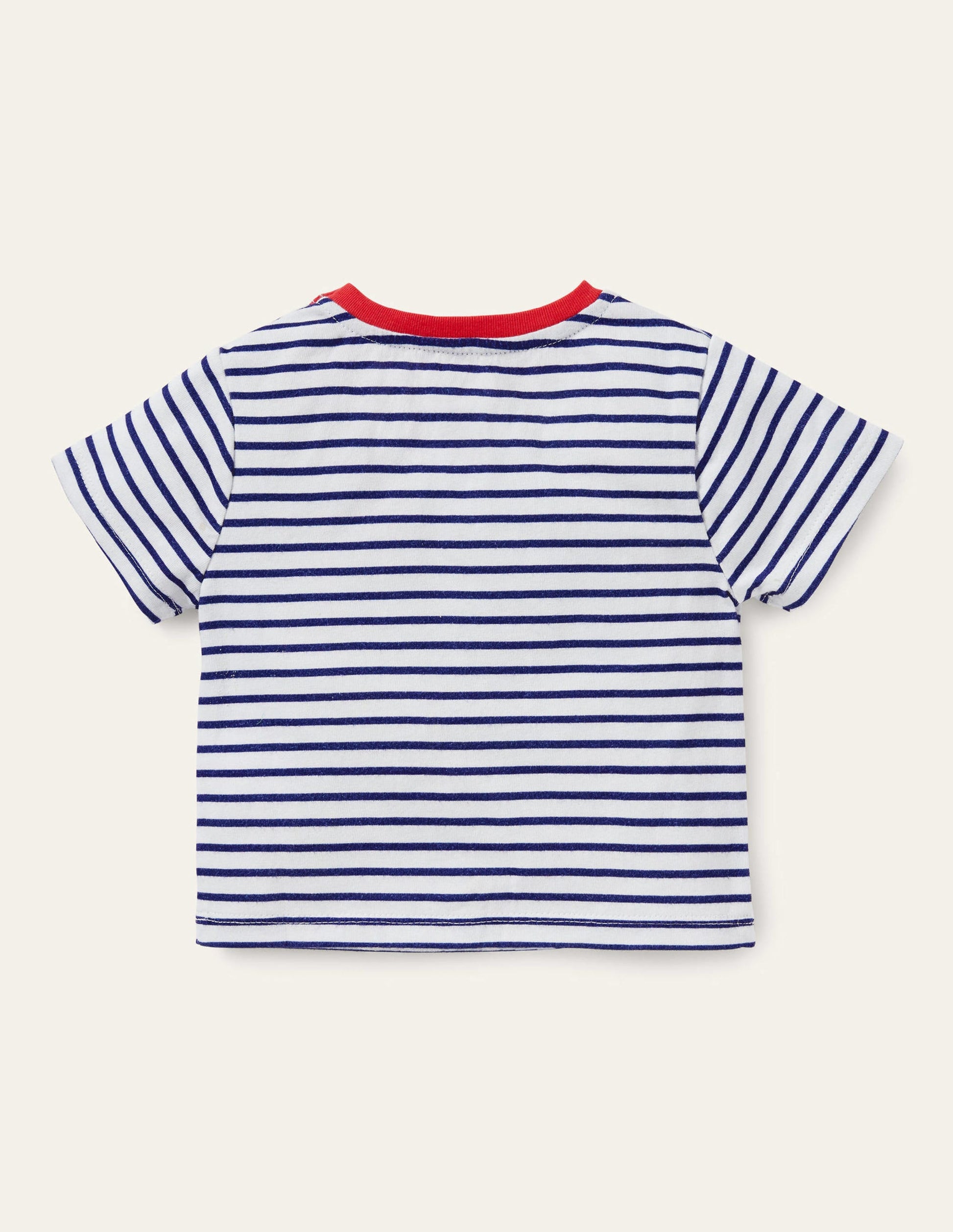 Striped Crochet T-shirt-Ivory/Starboard Chameleon-2