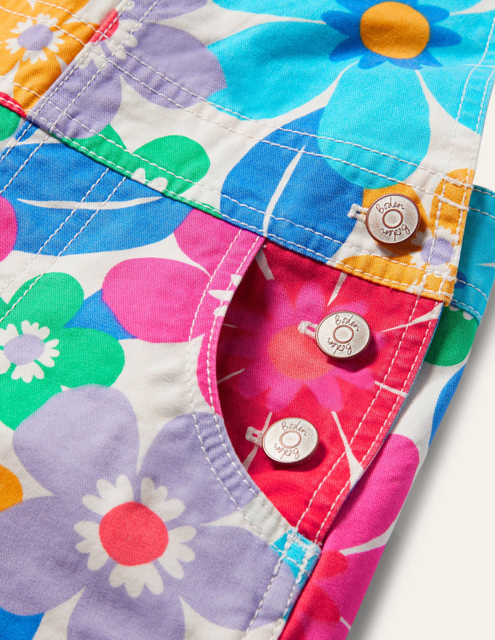 Fun Short Dungarees-Multi Floral - Image 3