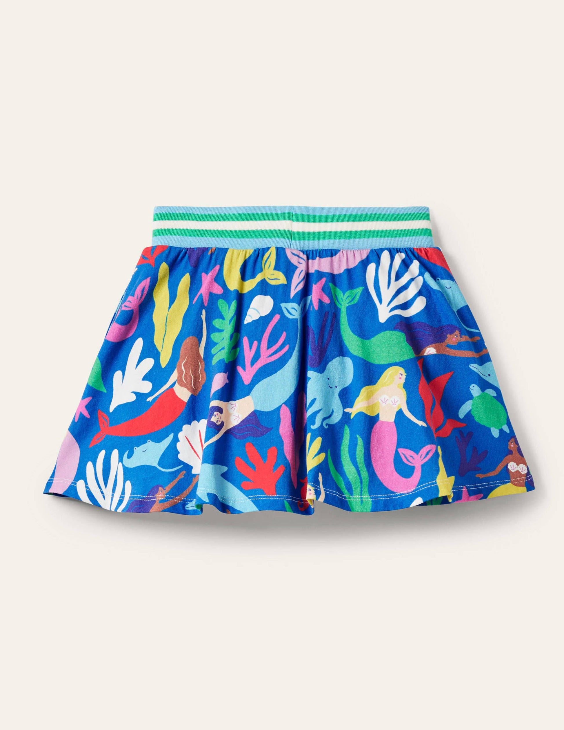 Printed Jersey Skort-Bright Marina Blue Mermaid-2
