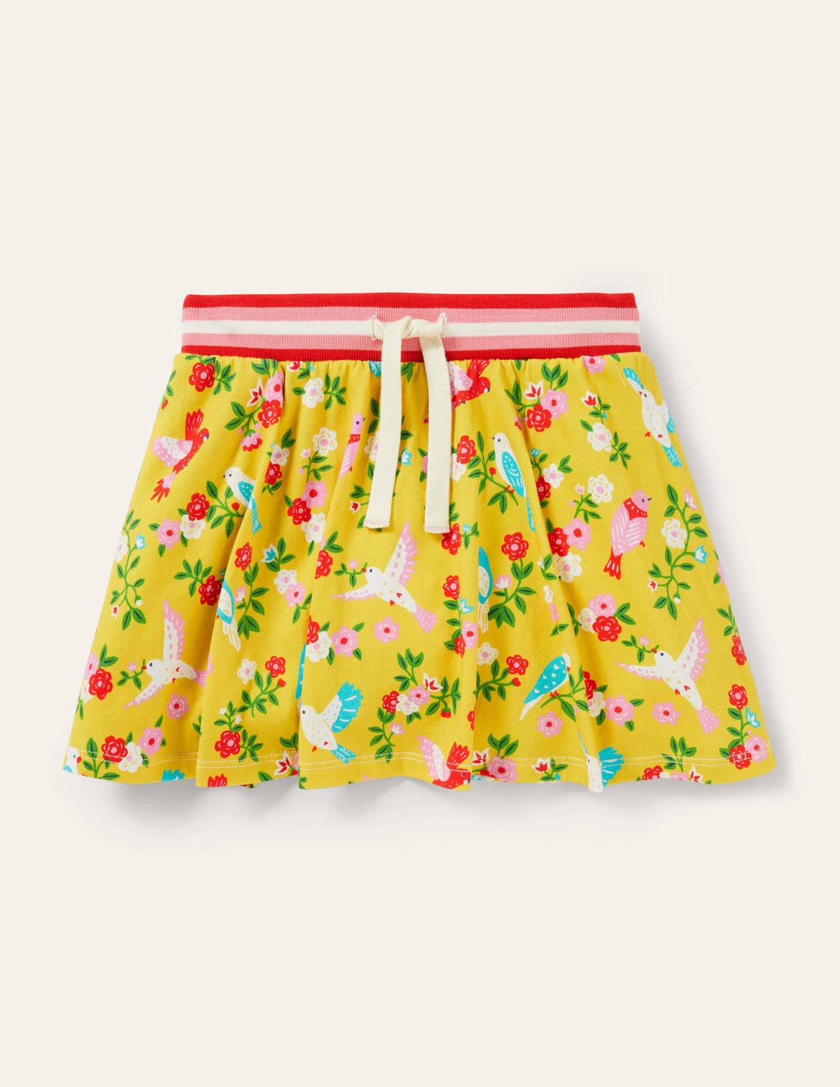 Printed Jersey Skort-Sweetcorn Yellow Parrots - Image 1