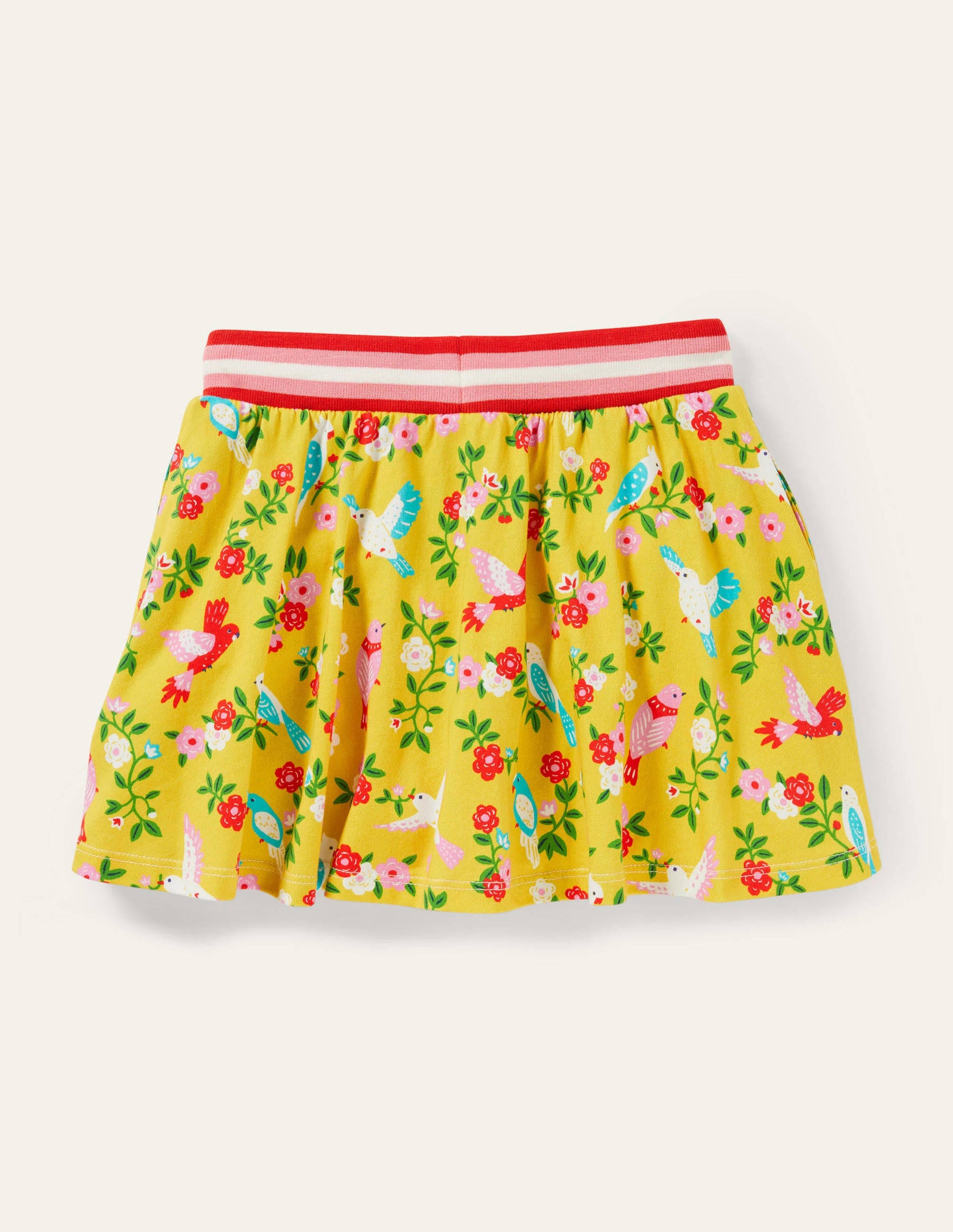 Printed Jersey Skort-Sweetcorn Yellow Parrots-2