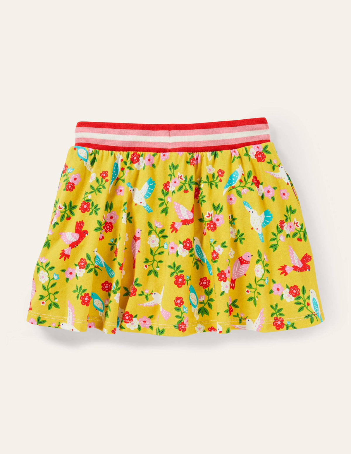 Printed Jersey Skort-Sweetcorn Yellow Parrots - Image 2